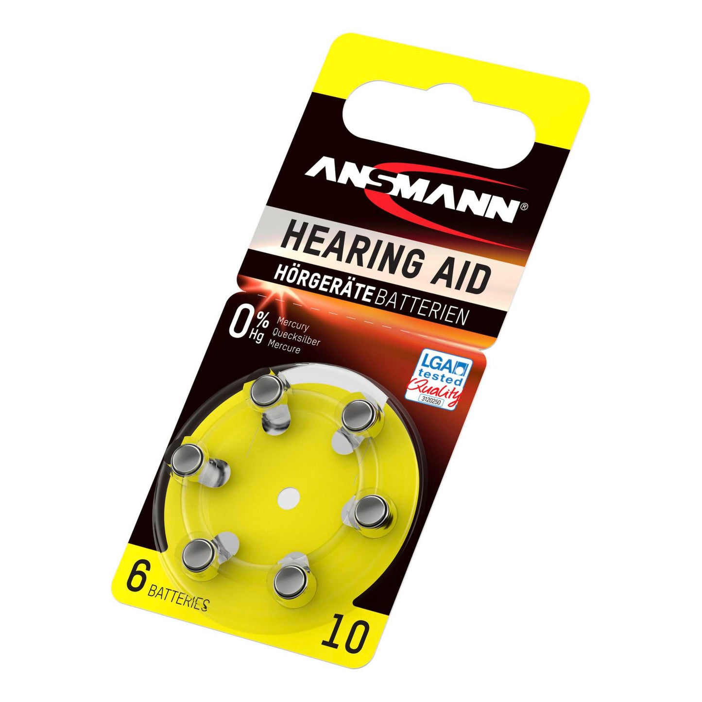 1x6 Ansmann Zinc-Air 10 (PR70) Hearing Aid Batteries