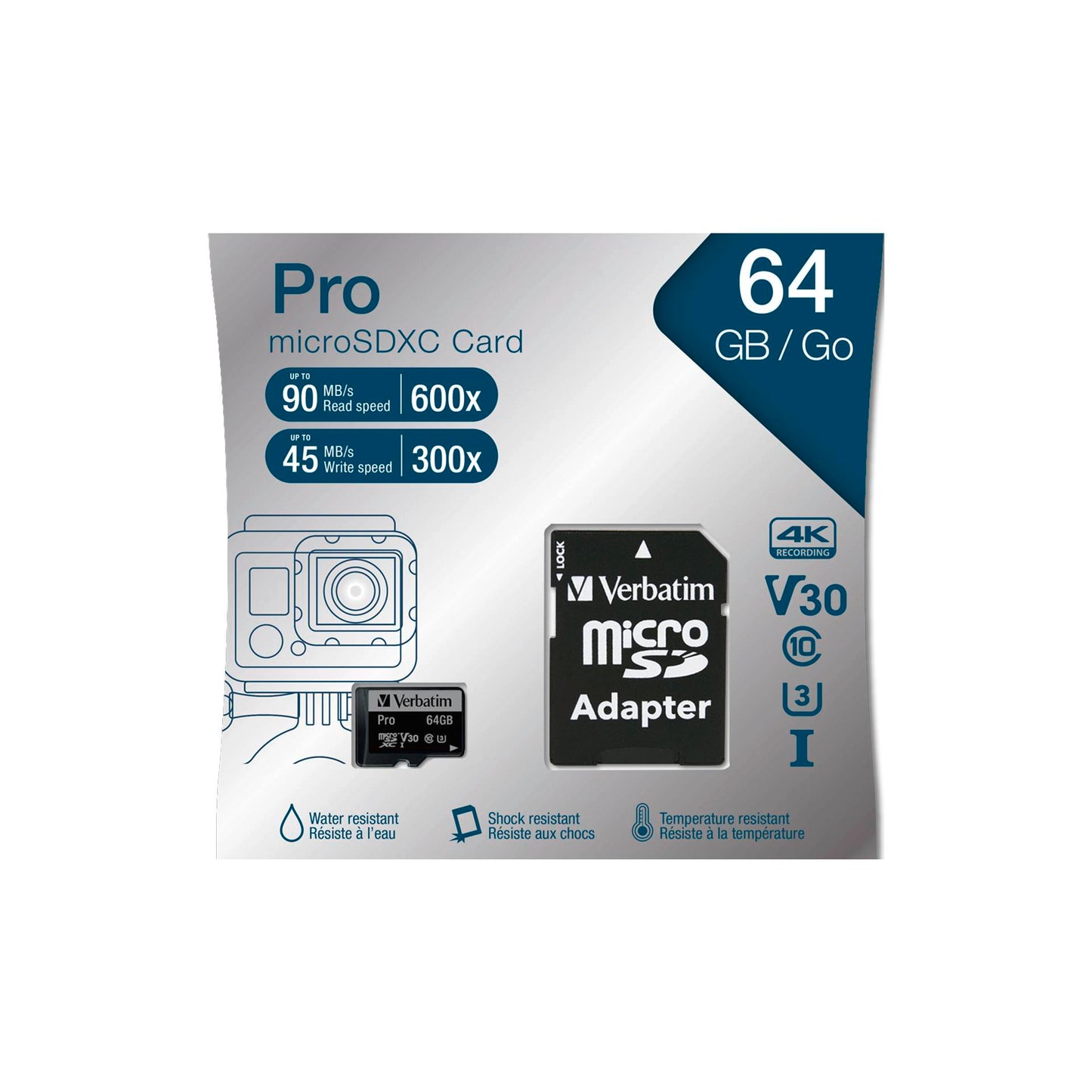 Verbatim microSDXC Pro 64GB Class 10 UHS-I incl Adapter