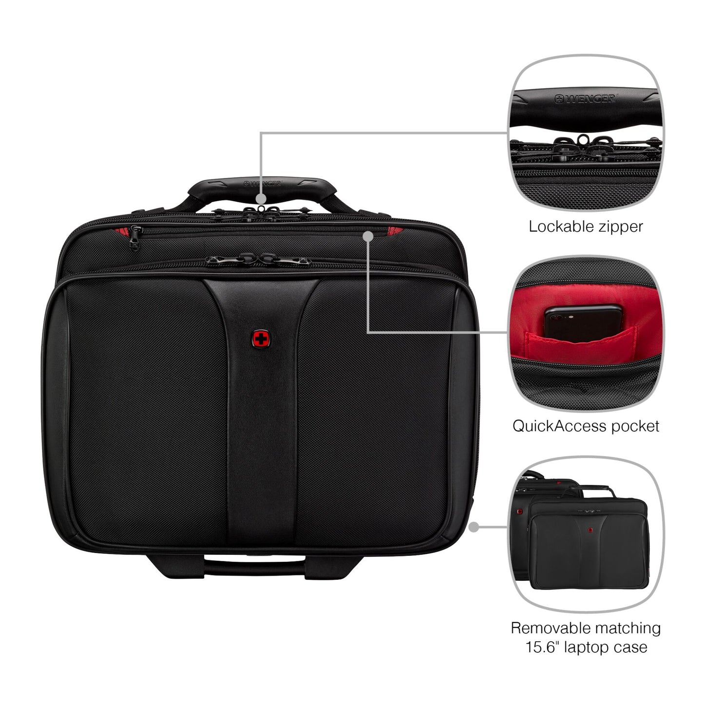 Wenger Patriot II Trolley for Laptop 15,4 / 17 black