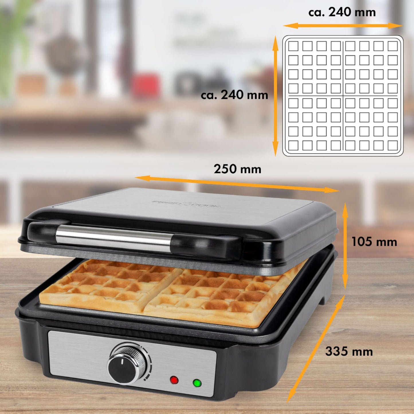 Proficook PC-WA 1241 inox Brüsseler Waffelautomat 4-fach