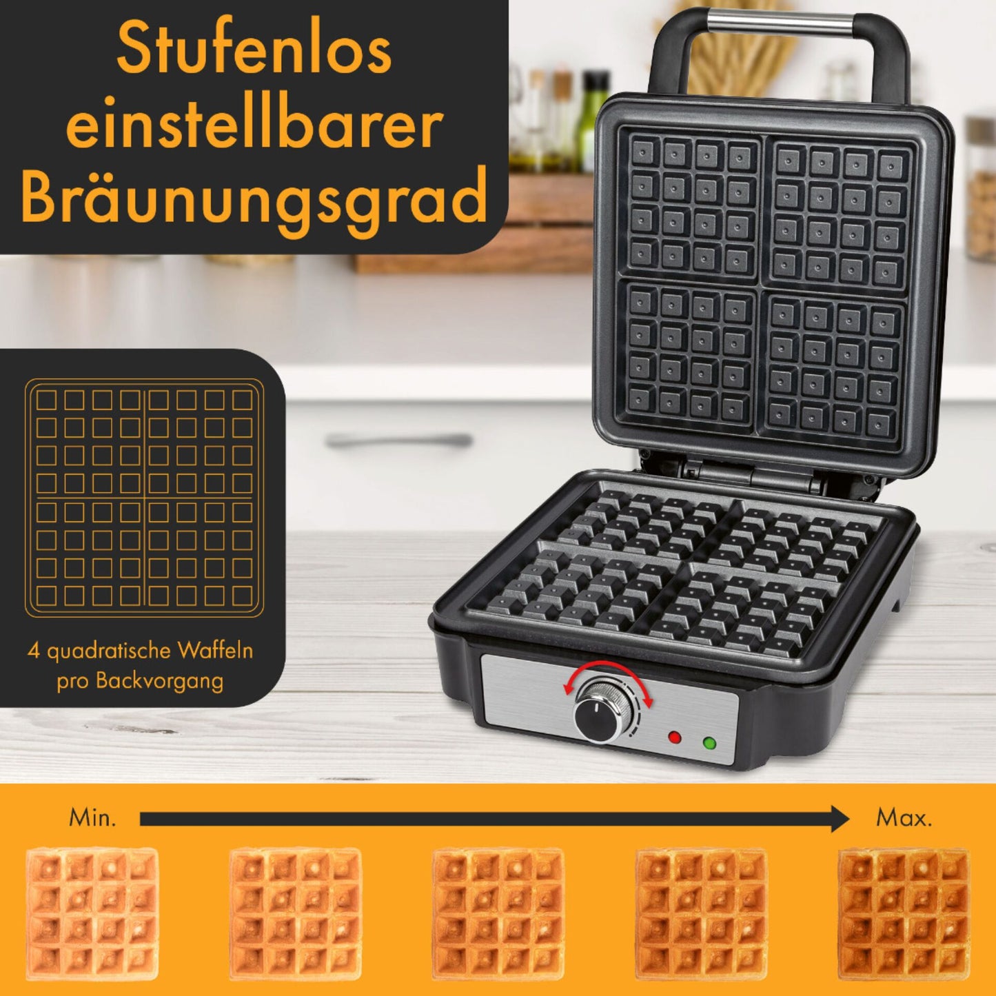 Proficook PC-WA 1241 inox Brüsseler Waffelautomat 4-fach