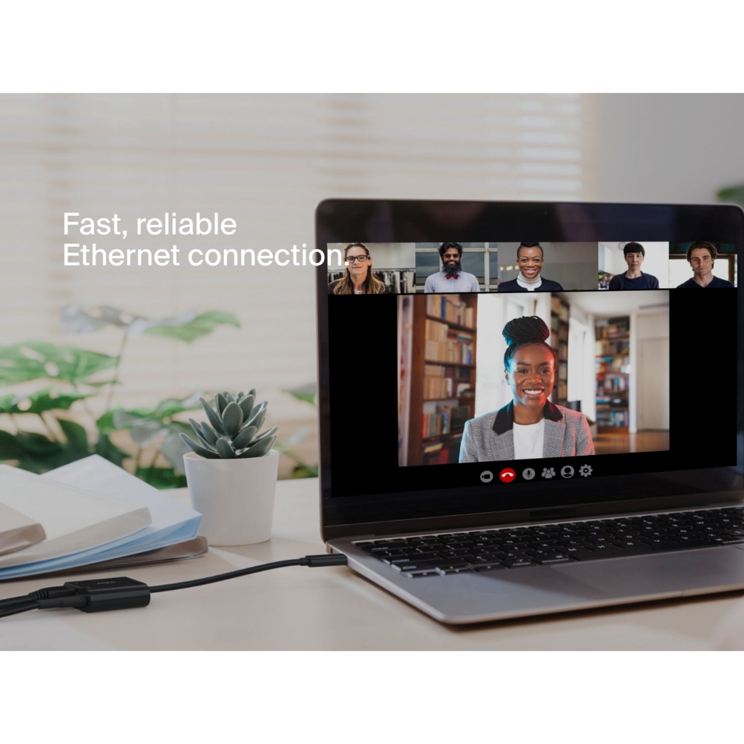 Belkin Connect USB-C Ethernet Adapter 100W PD black INC019btBK