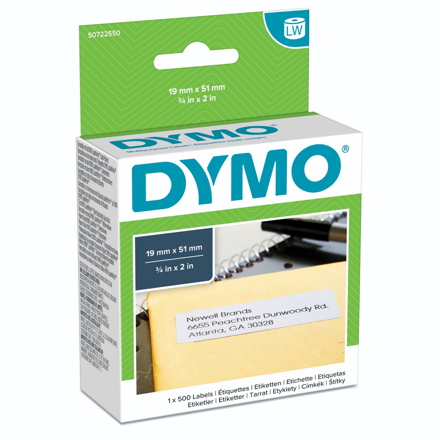 Dymo Removable Multi purpose 19mm x 51mm 1 x 500 pcs 11355
