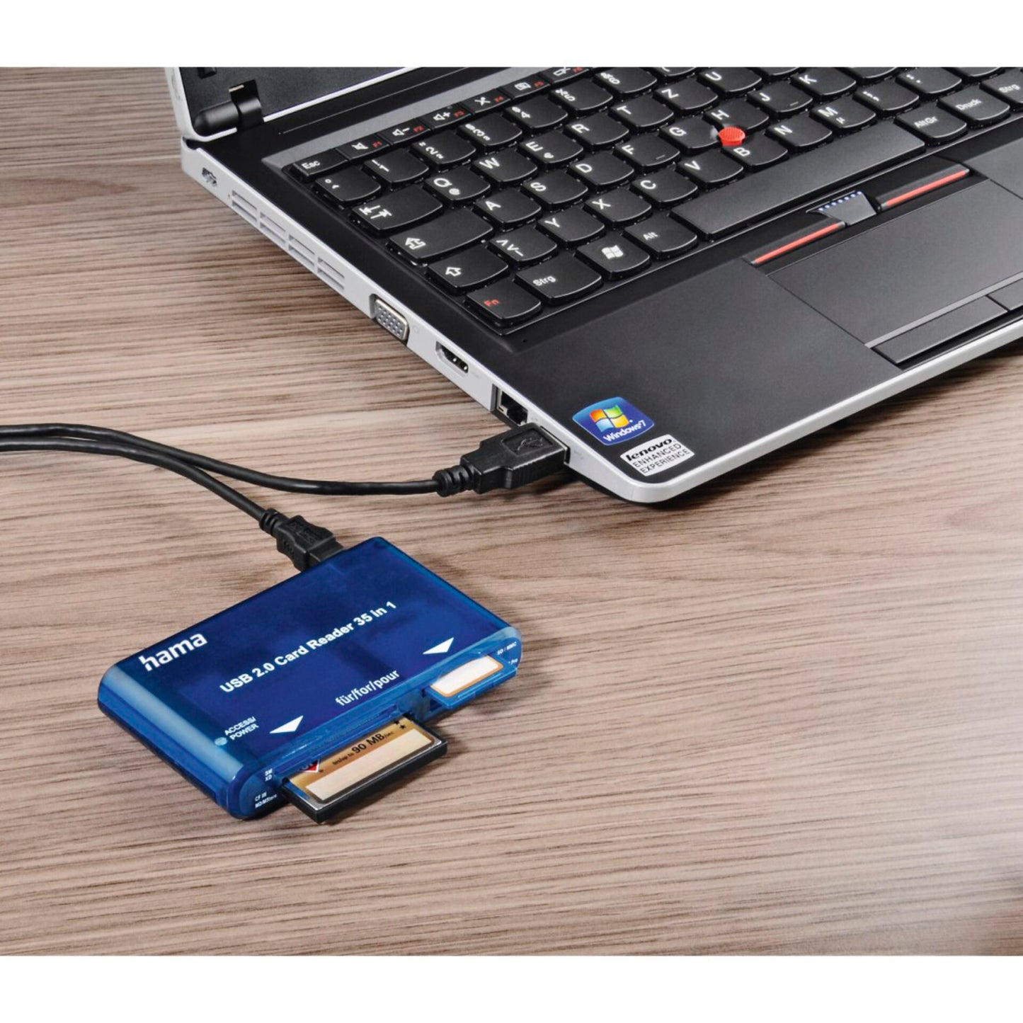 Hama USB 2.0 Multi Card Reader 35 in 1, blue 55348