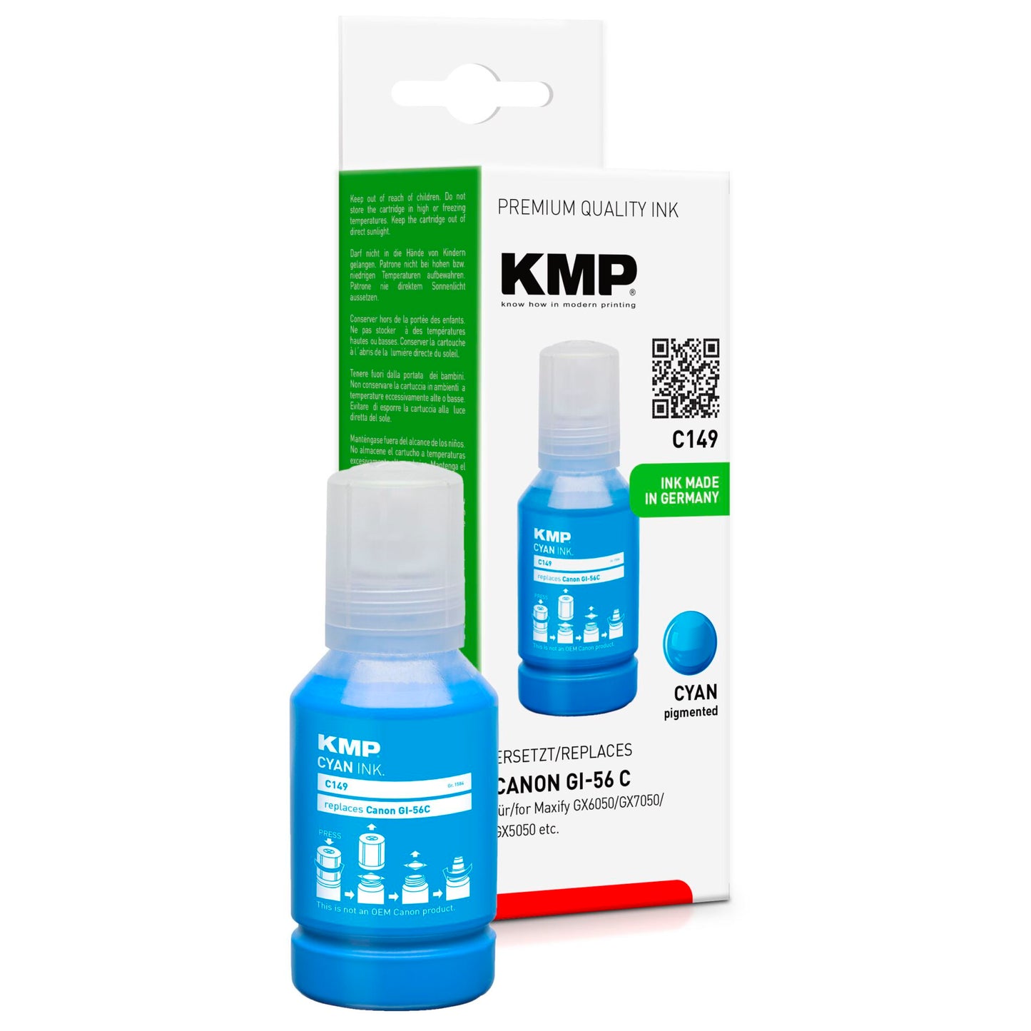 KMP C149 Ink Tank cyan compatible with Canon GI-56 C