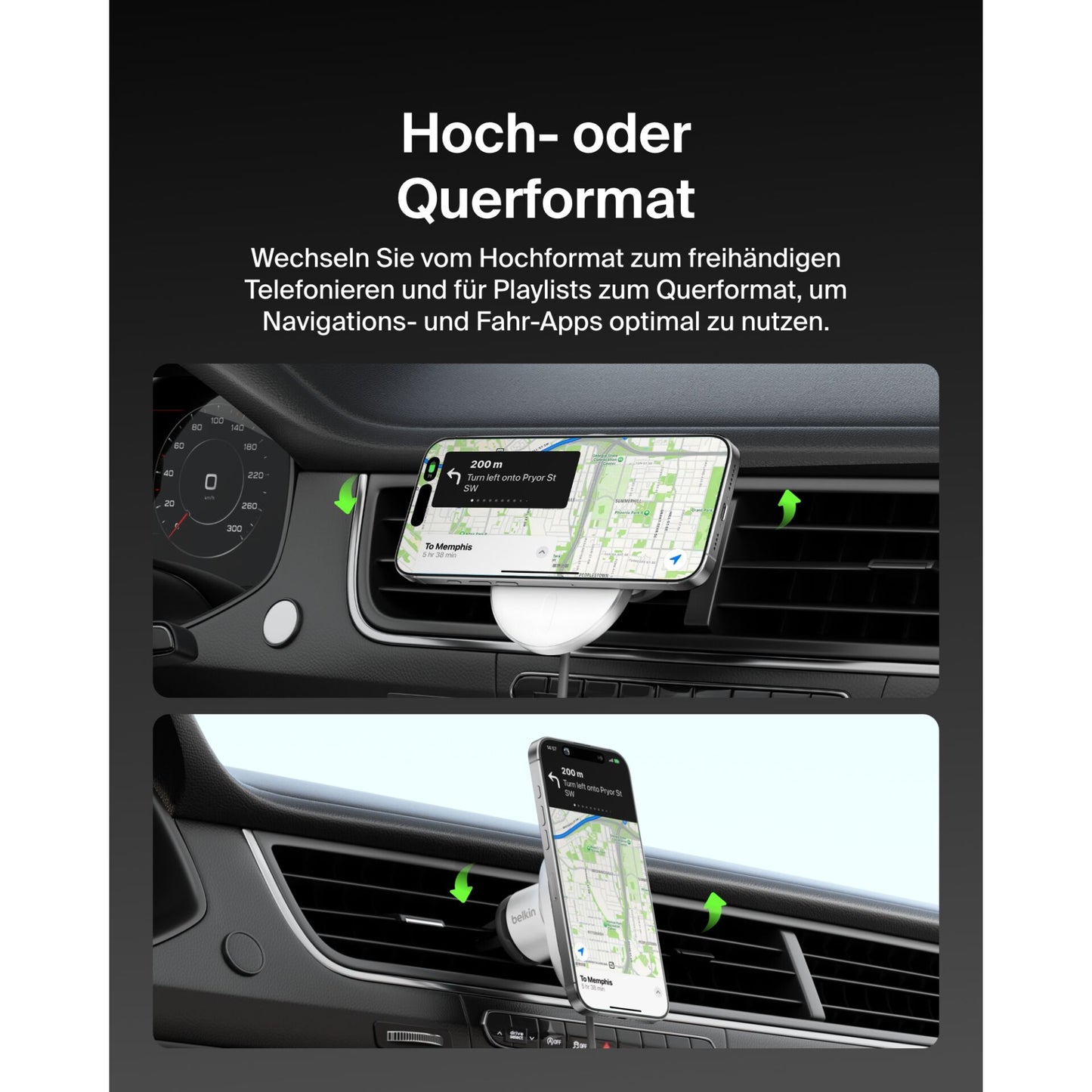 Belkin Magn.wireless Car Charger with Qi2 (15W), w/o power supply