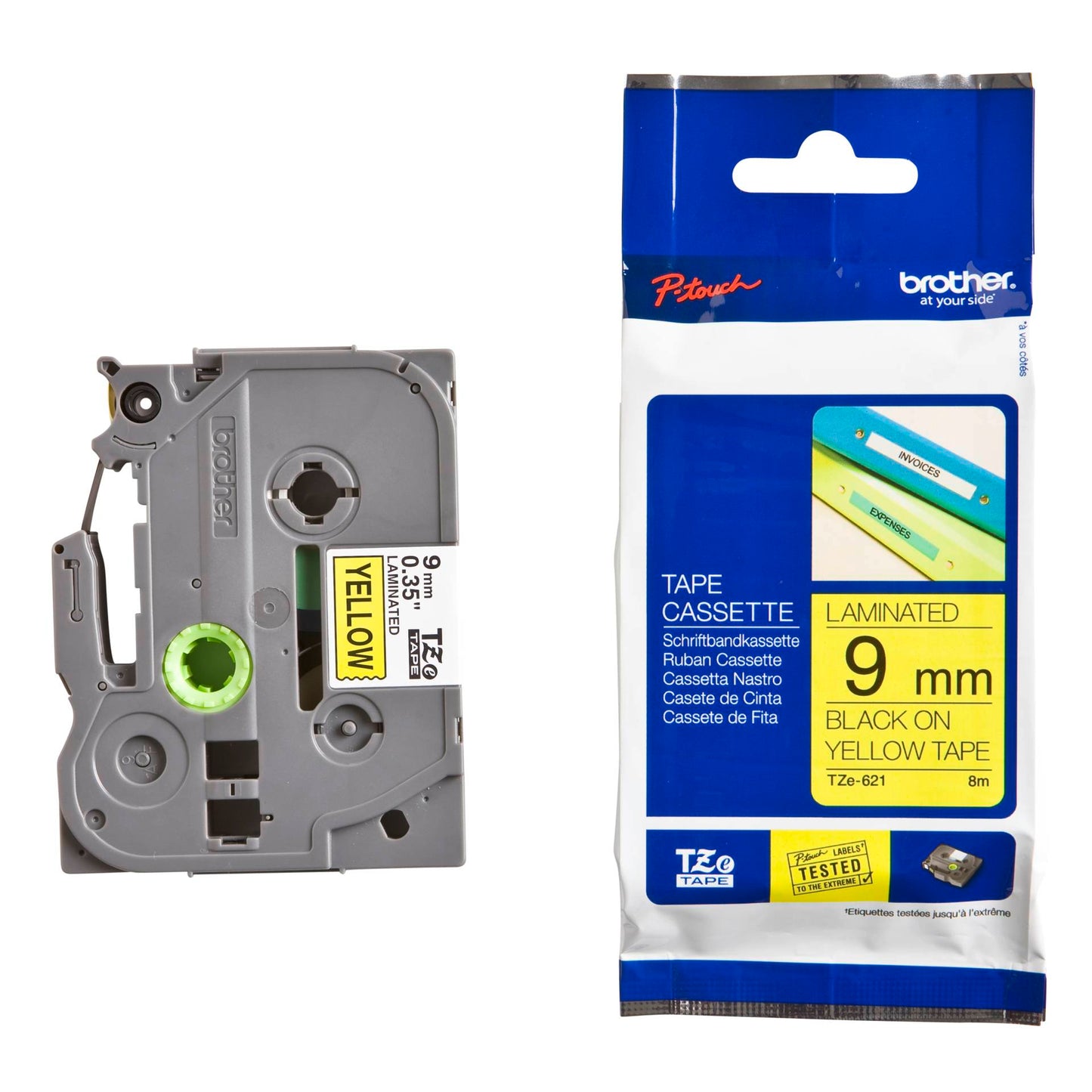 Brother labelling tape TZE-621 yellow/black 9 mm