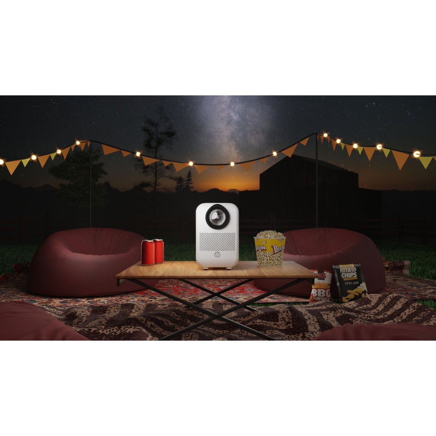 HP CC180W Set mit Leinwand