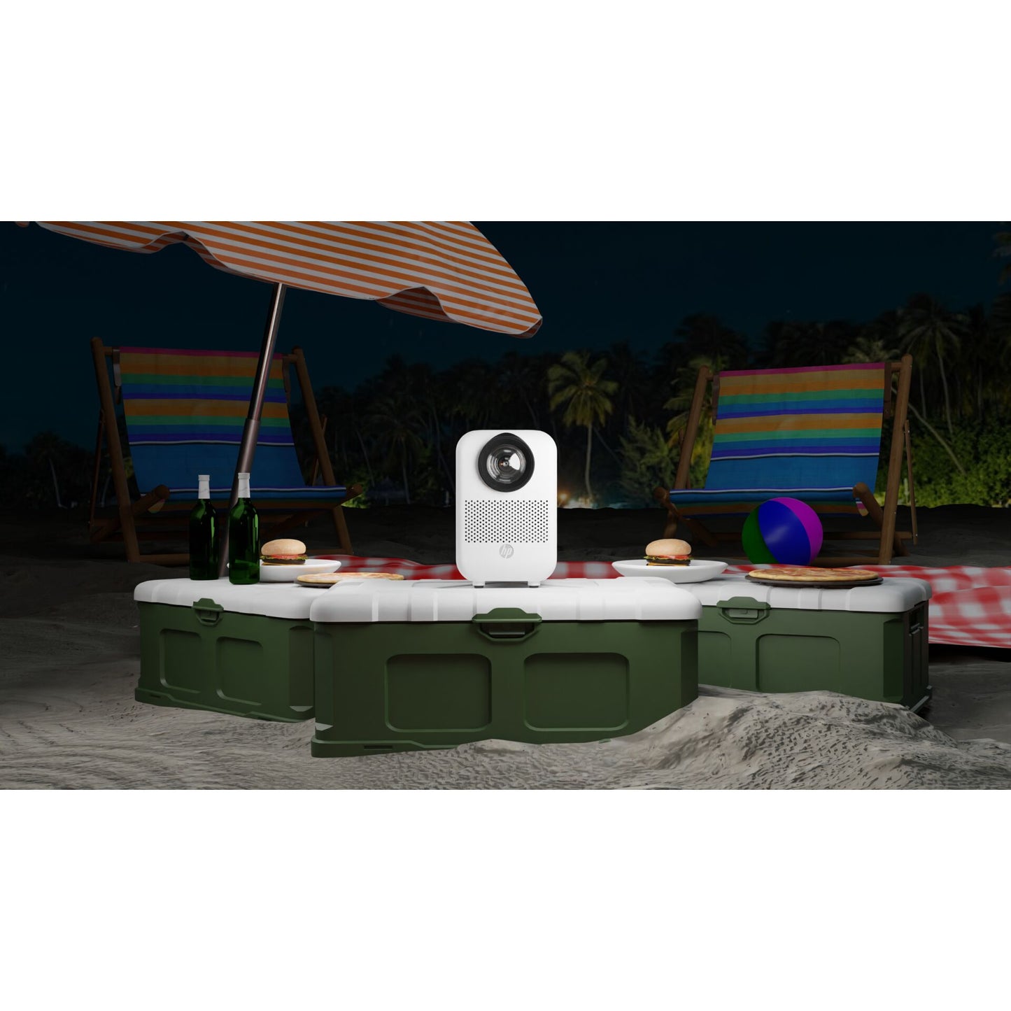 HP CC180W Set mit Leinwand