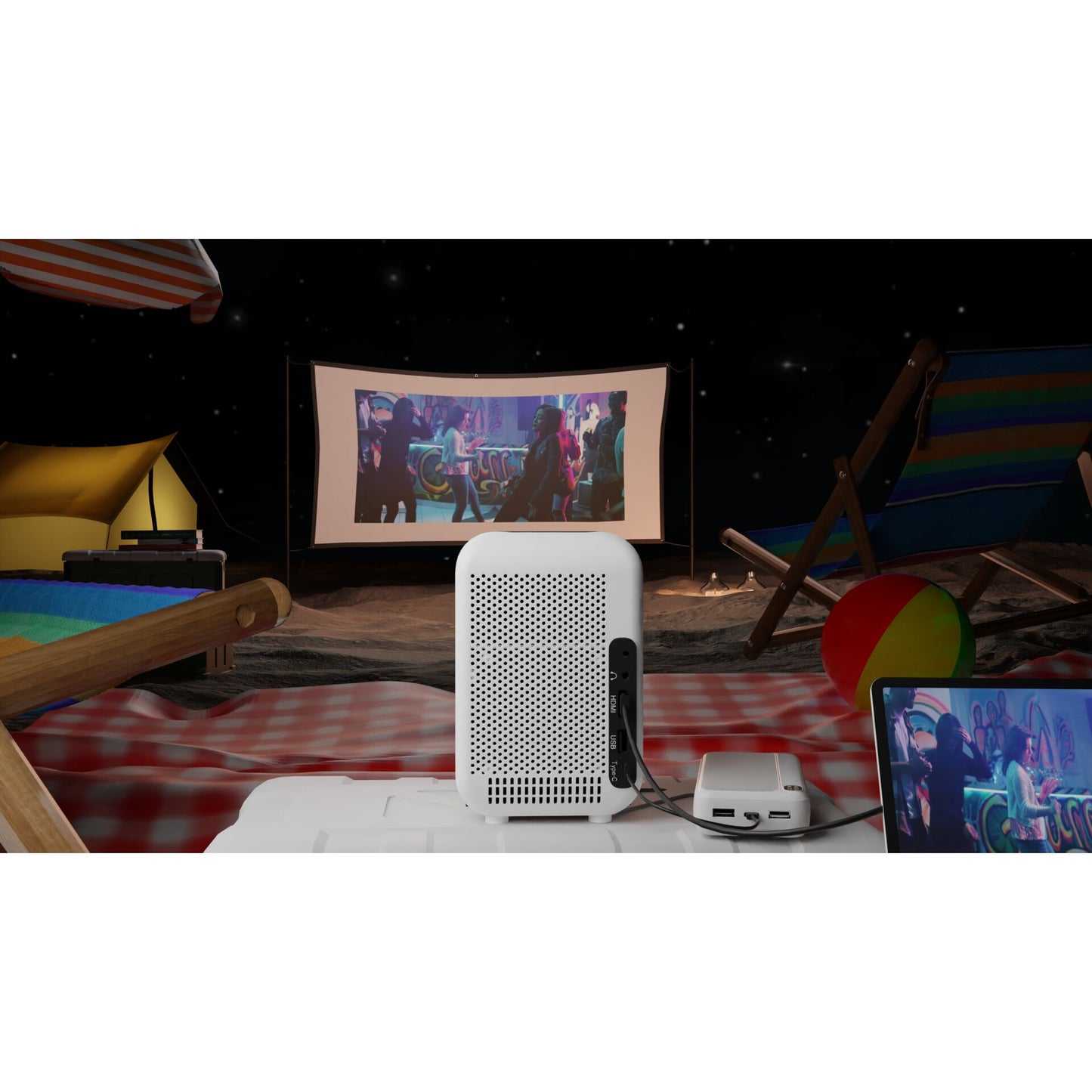 HP CC180W Set mit Leinwand