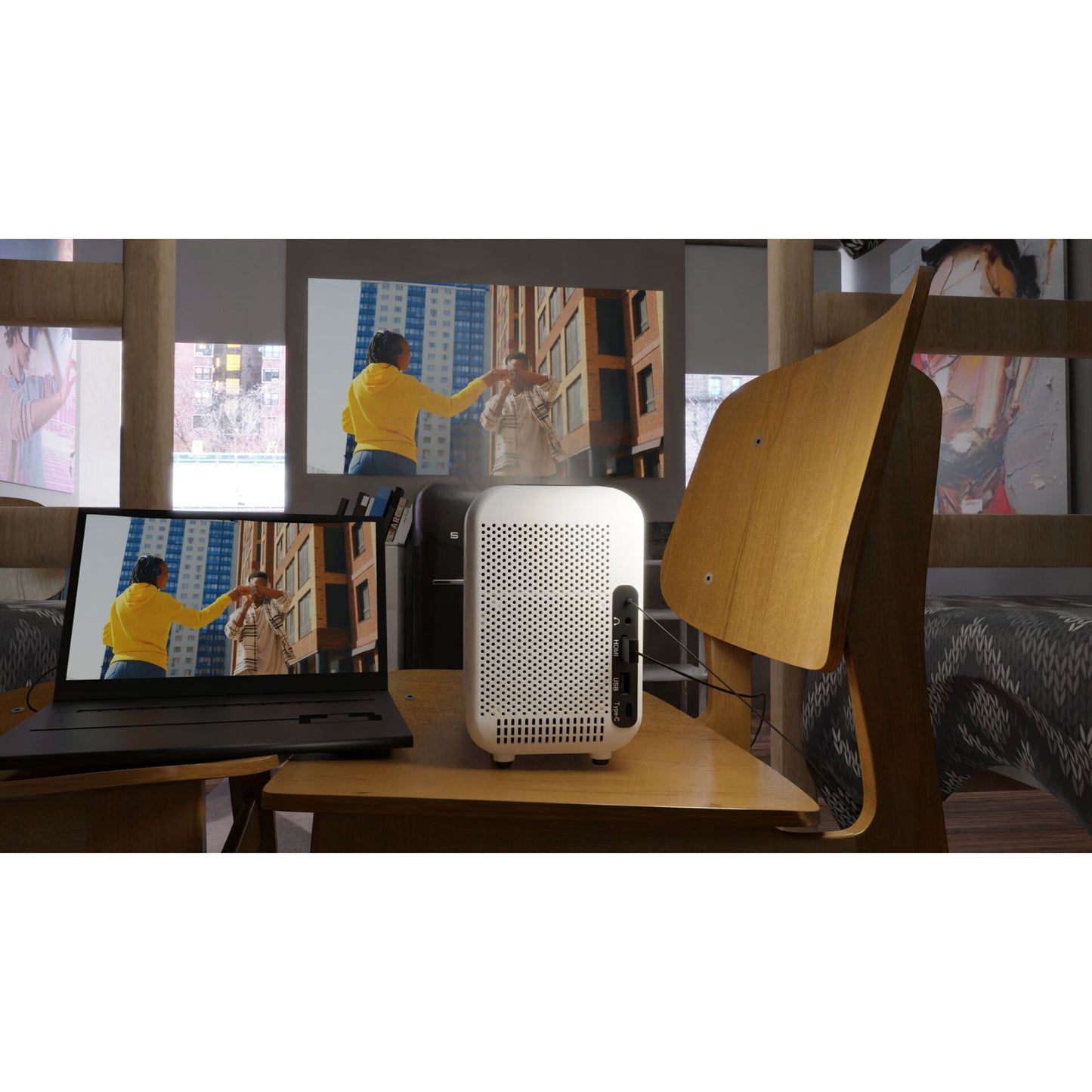 HP CC180W Set mit Leinwand