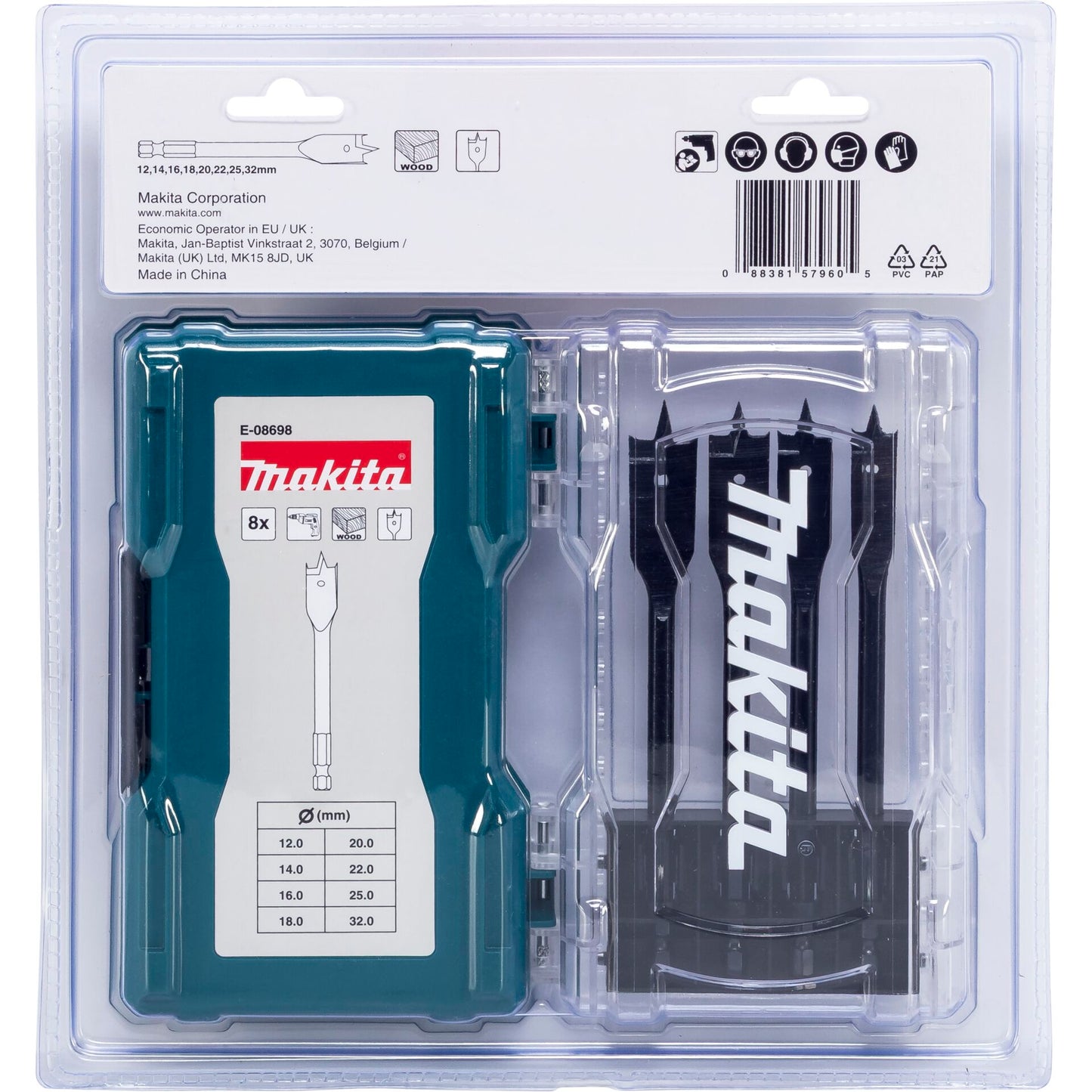 Makita Flachfräsbohrer-Set 8tlg