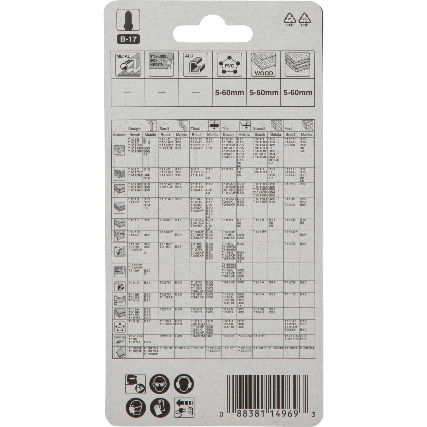 Makita Stichsägeblatt B-17