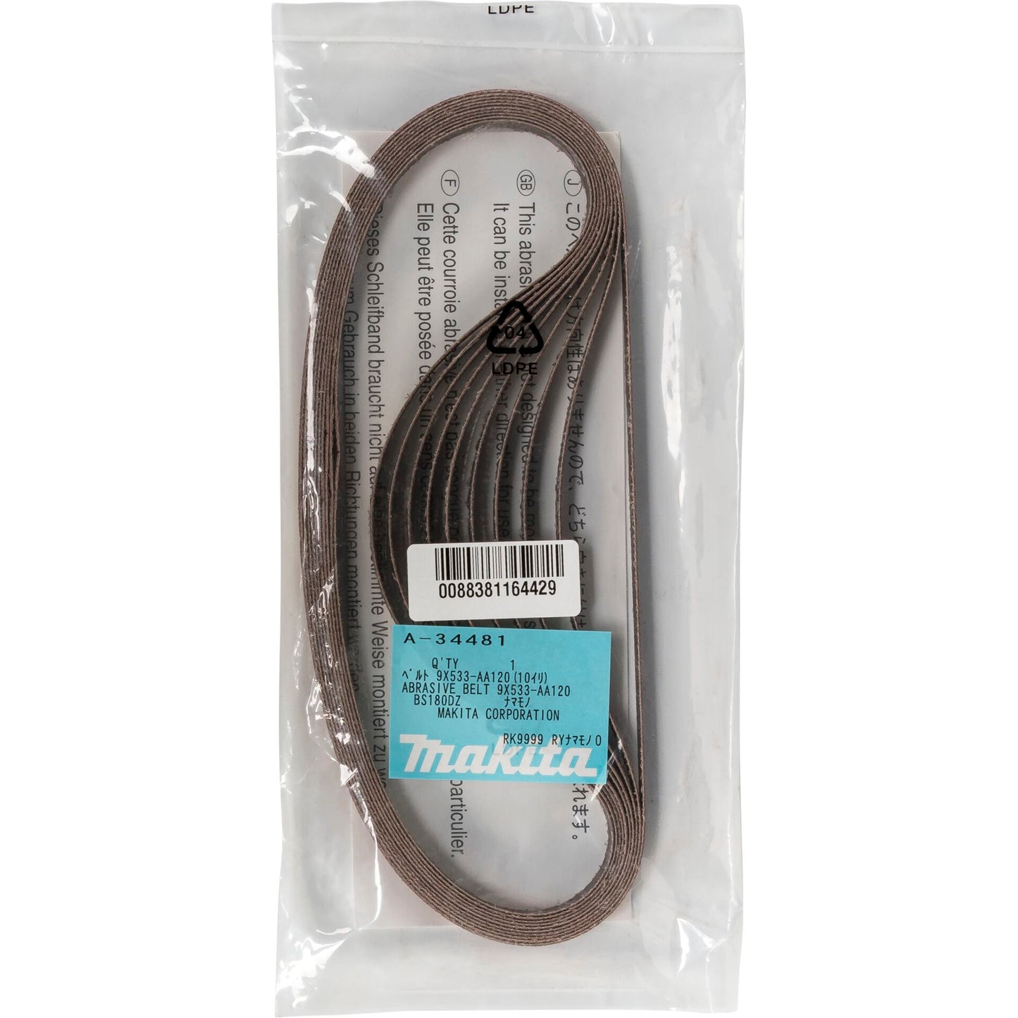 Makita Schleifband 9mm K120 10Stk.