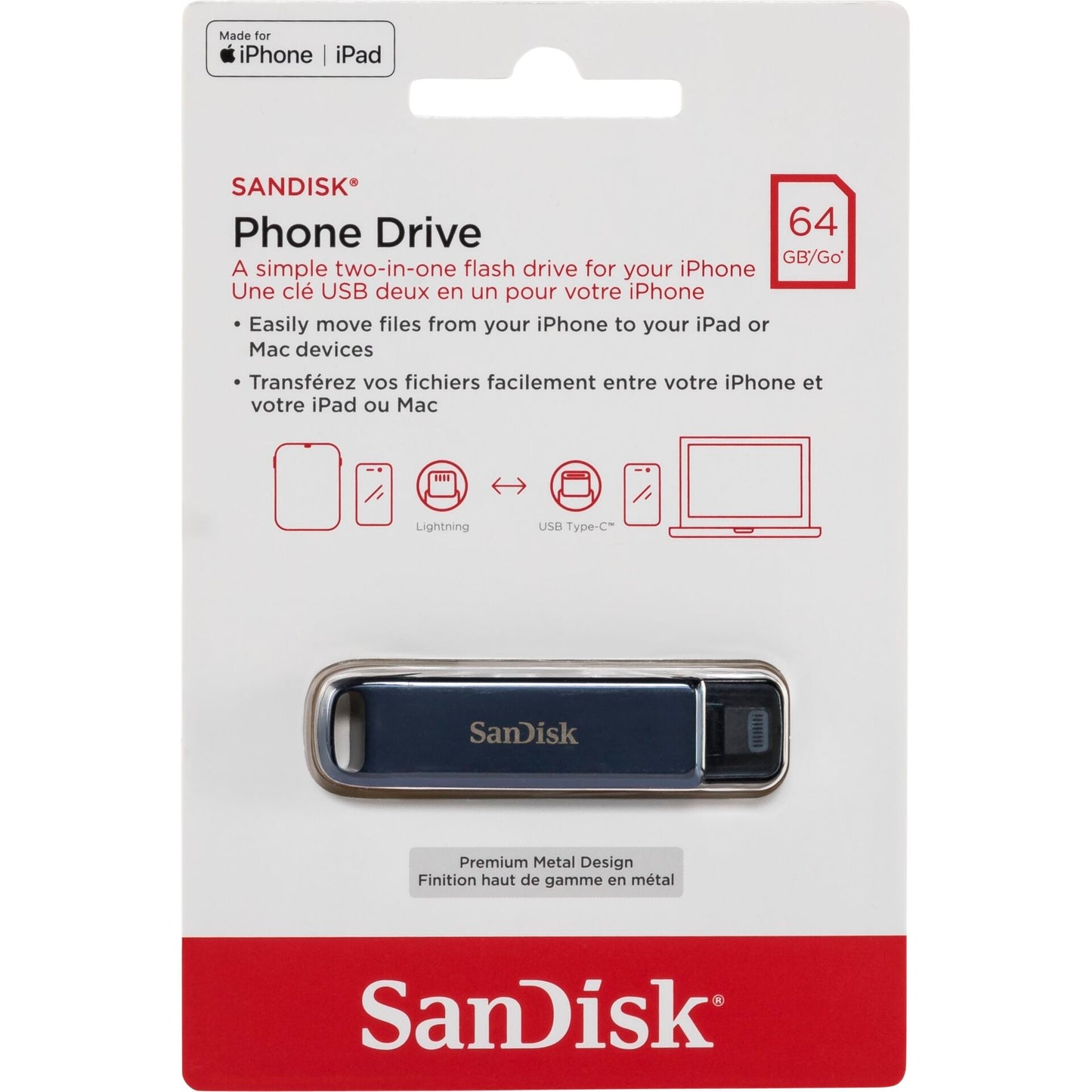 SanDisk Phone Drive 2in1 64GB USB C USB A SDIXD0N-064G-GN6NN