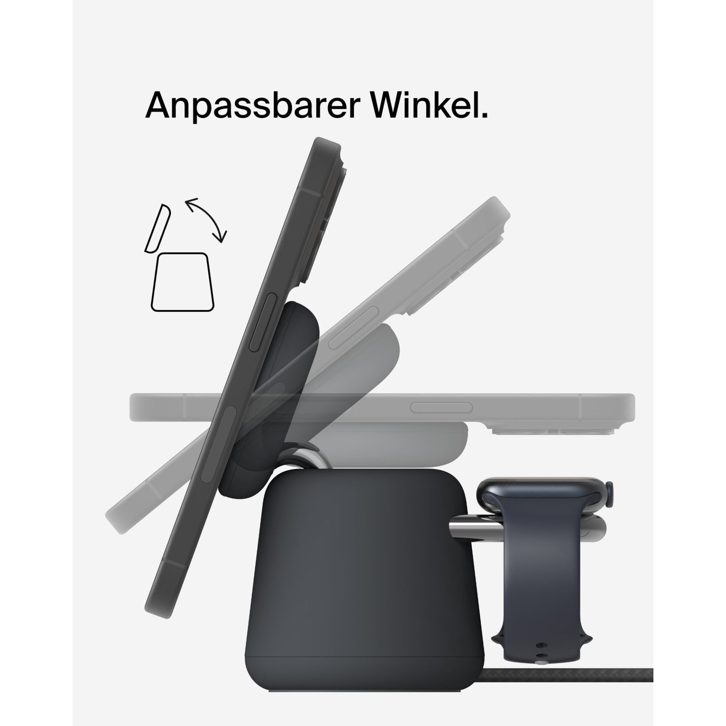 Belkin BOOST Charge PRO 15W mag. Lad.Qi2 2in1 dklgrau WIZ027vfH36