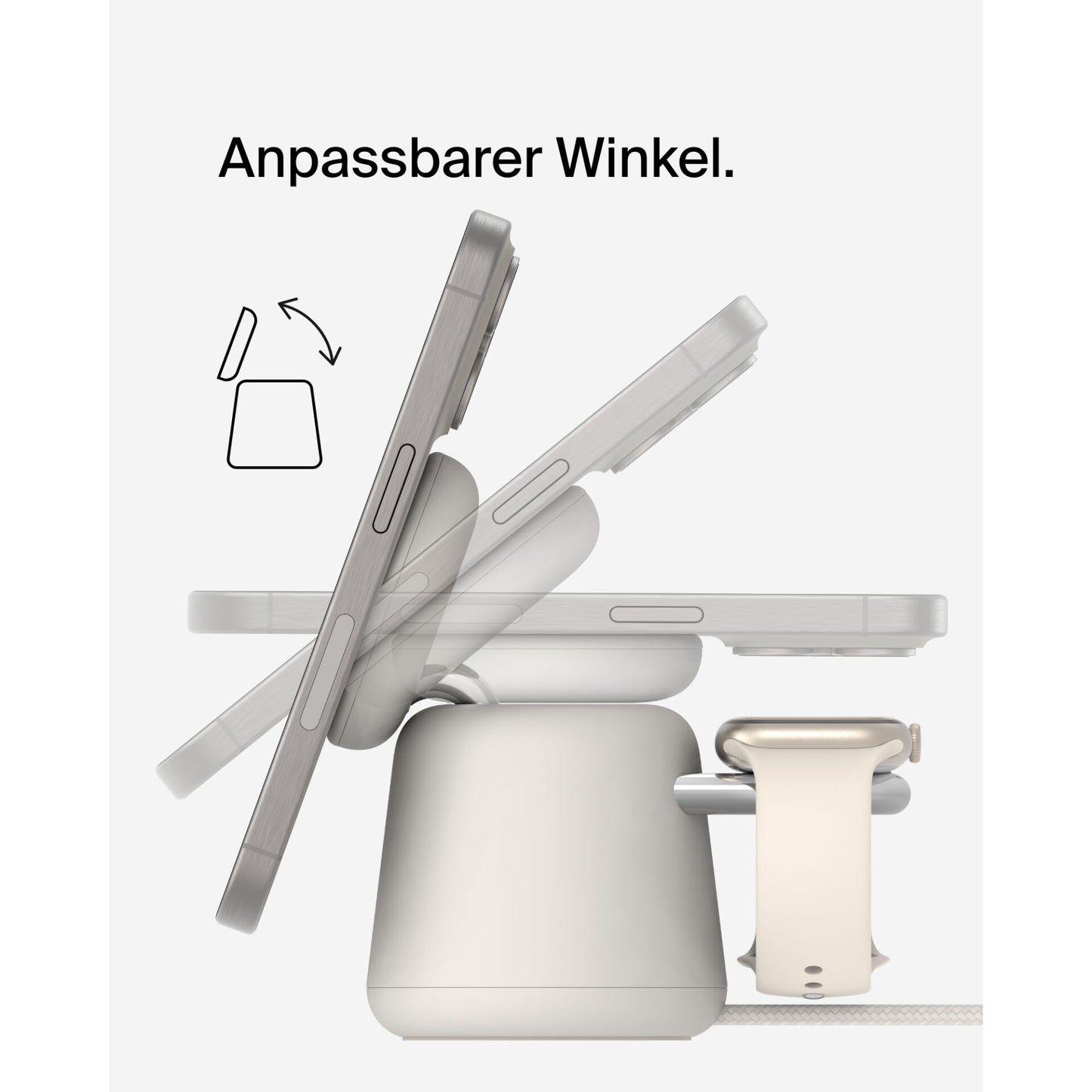 Belkin BOOST Charge PRO 15W mag. Lad.Qi2 2in1 sand WIZ027vfH37