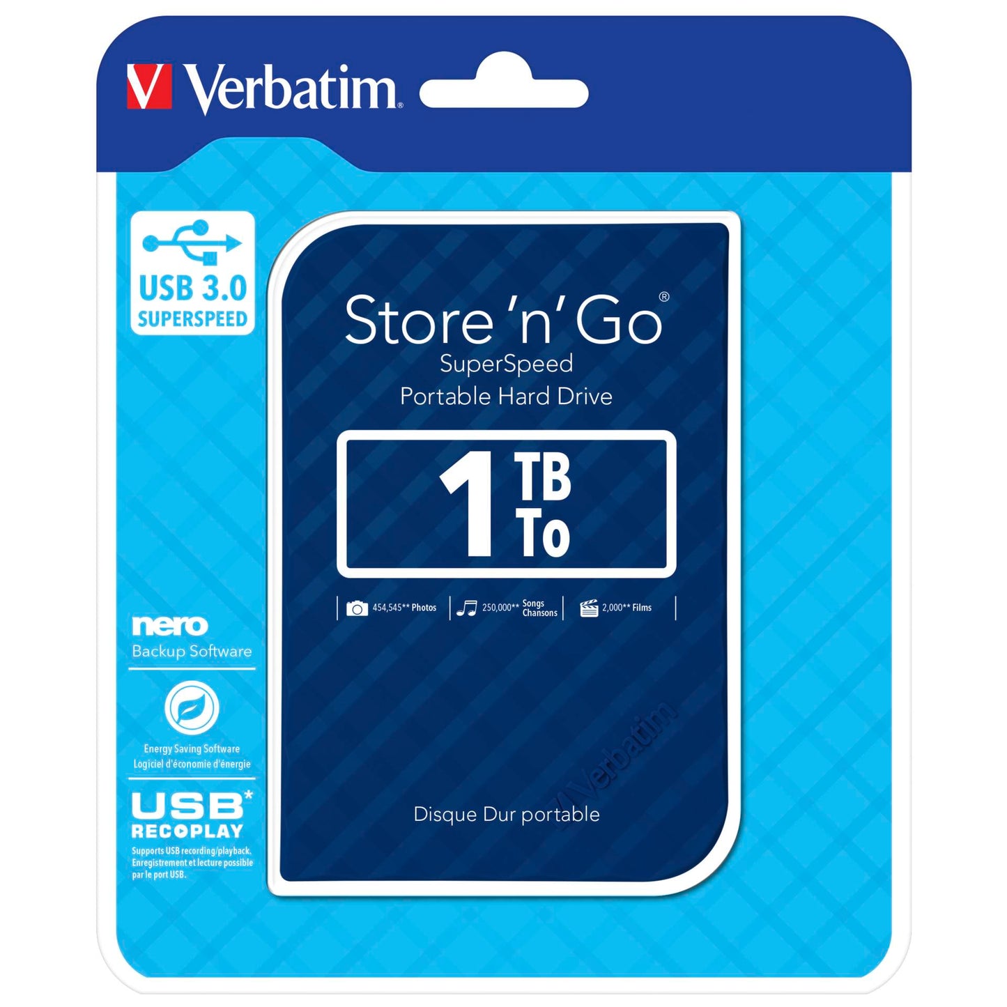 Verbatim Store n Go 2,5 1TB USB 3.0 blue Gen 2 53200