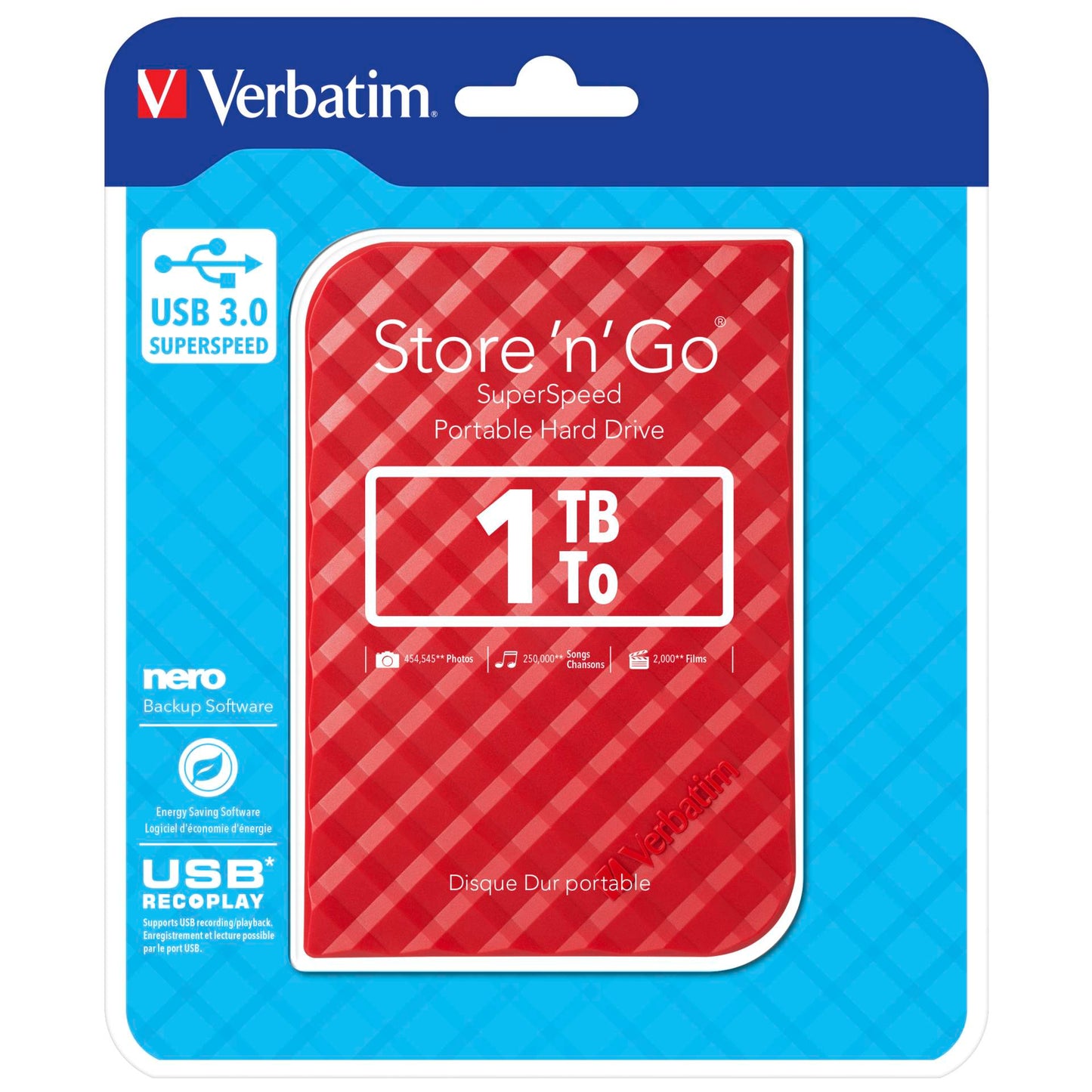Verbatim Store n Go 2,5 1TB USB 3.0 red Gen 2 53203