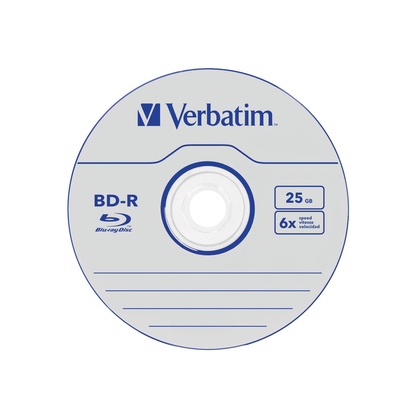 1x50 Verbatim BD-R Blu-Ray 25GB 6x Speed Datalife No-ID Cakebox