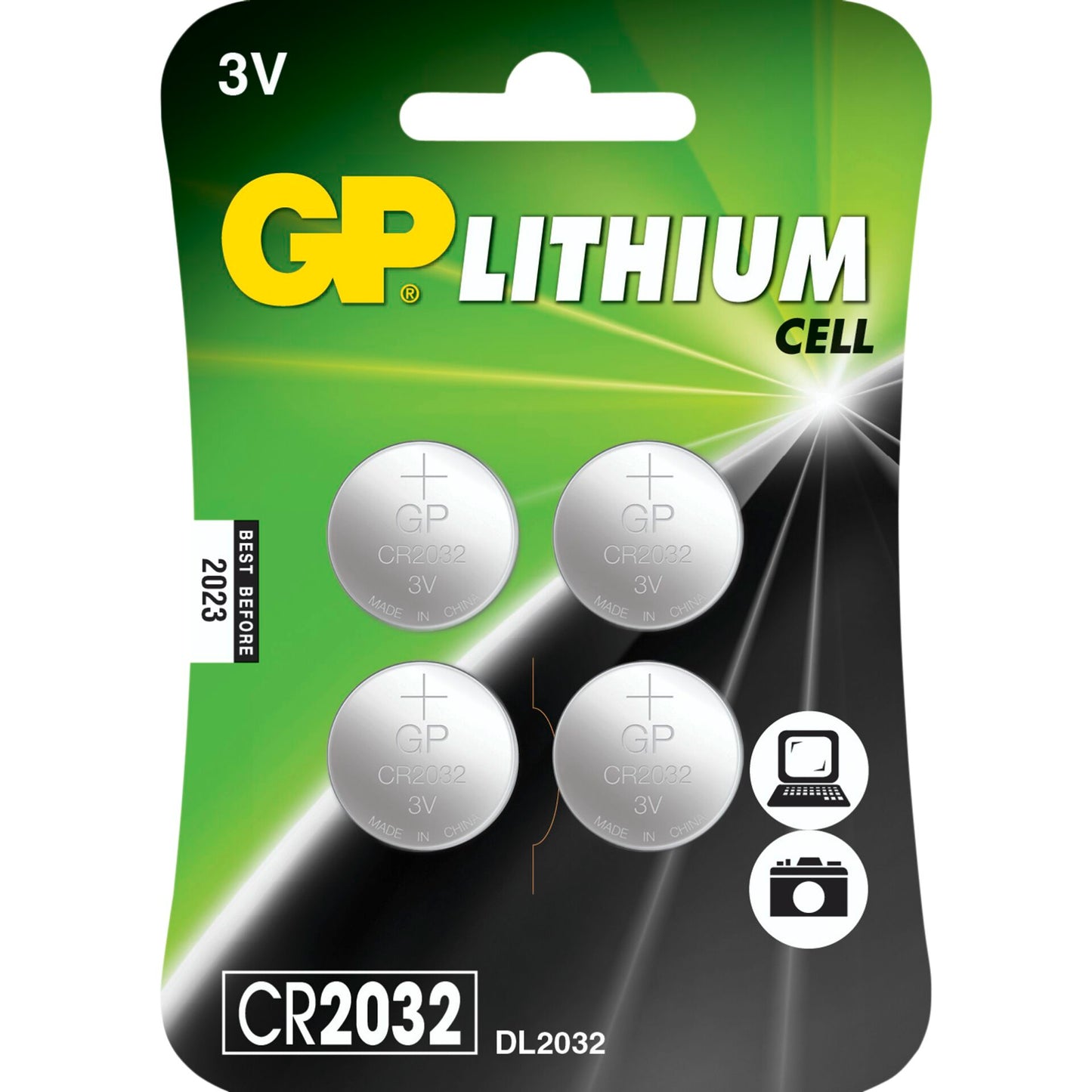 1x4 GP CR 2032 Lithium 3V