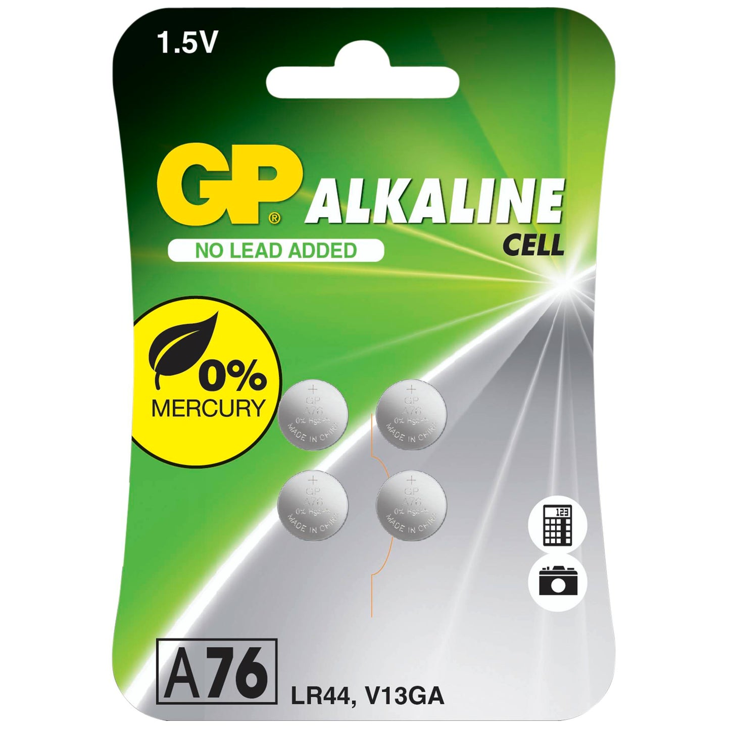 1x4 GP Alkaline LR44  A76