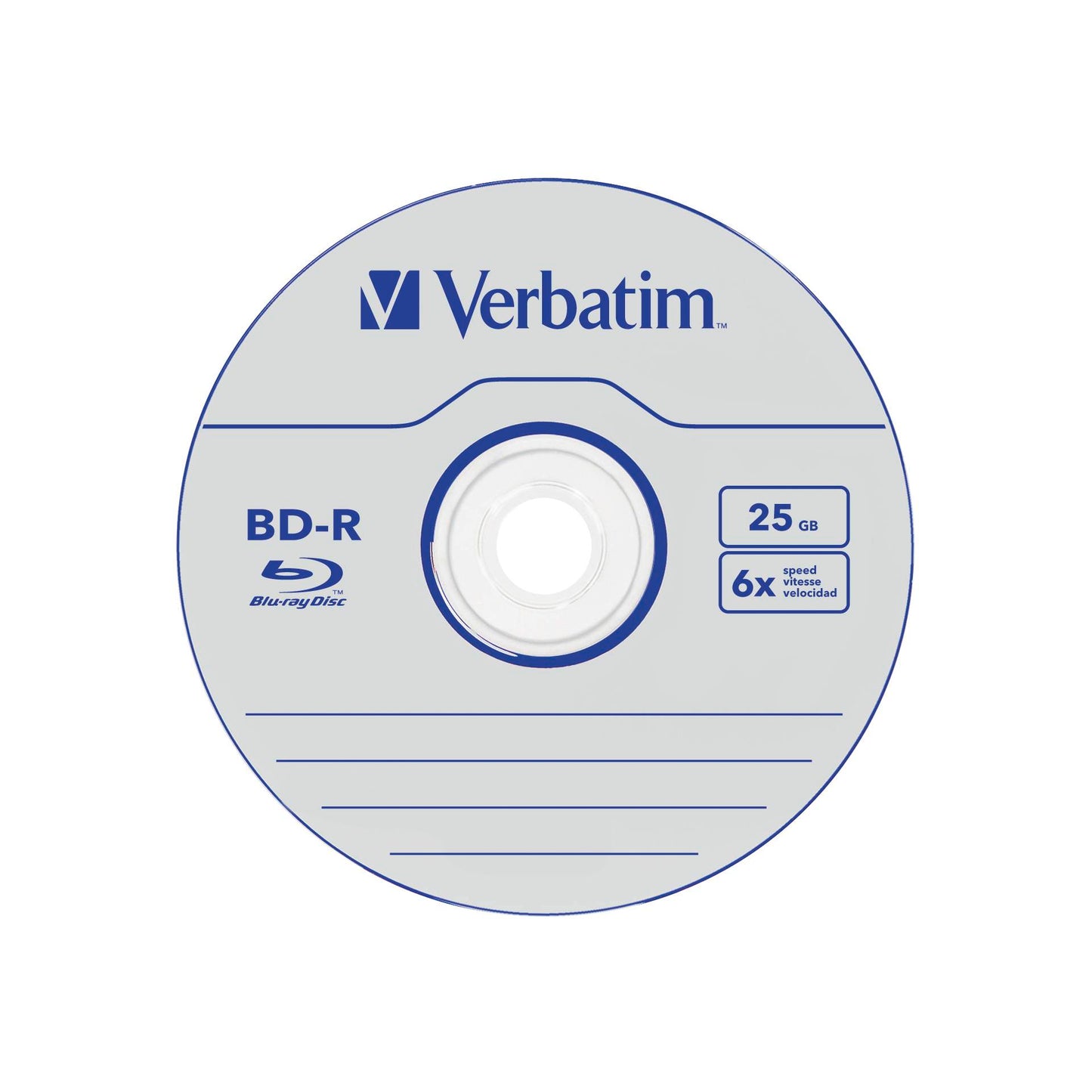 1x5 Verbatim BD-R Blu-Ray 25GB 6x Speed Datalife No-ID Jewel