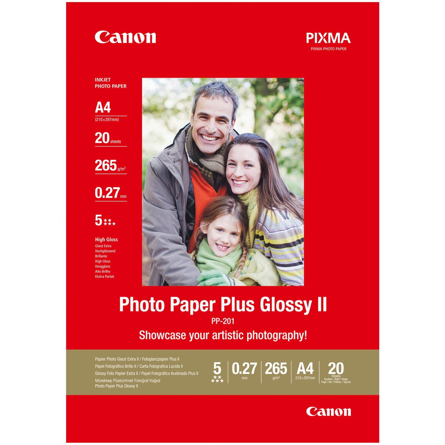 Canon PP-201 A 4 20 Sheets 265 g Photo Paper Plus Glossy II