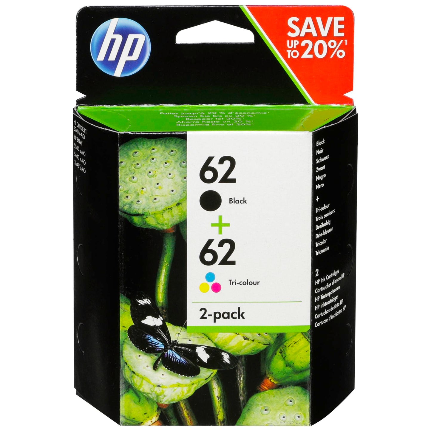 HP N9J71AE Combo 2-Pack BK/Color No. 62
