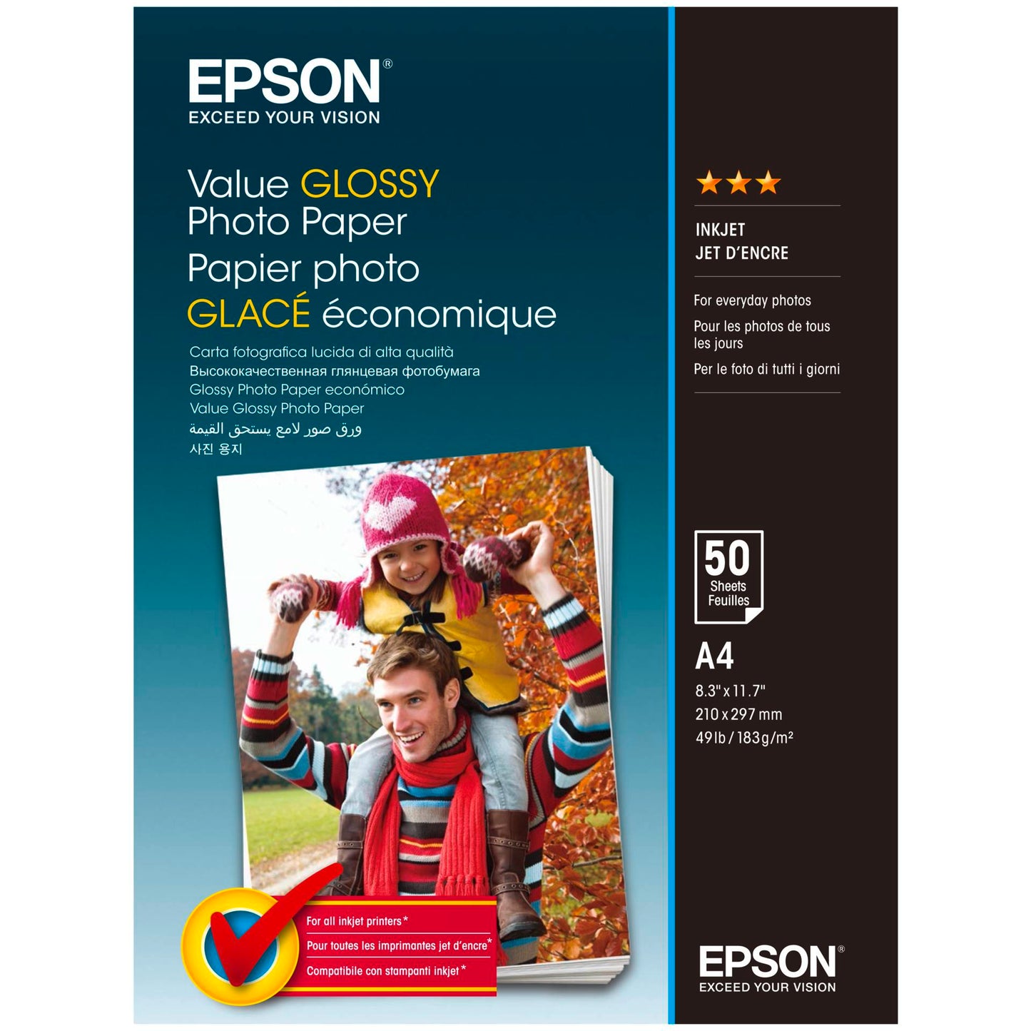 Epson Value Glossy Photo Paper A 4, 50 Sheet, 183 g S 400036
