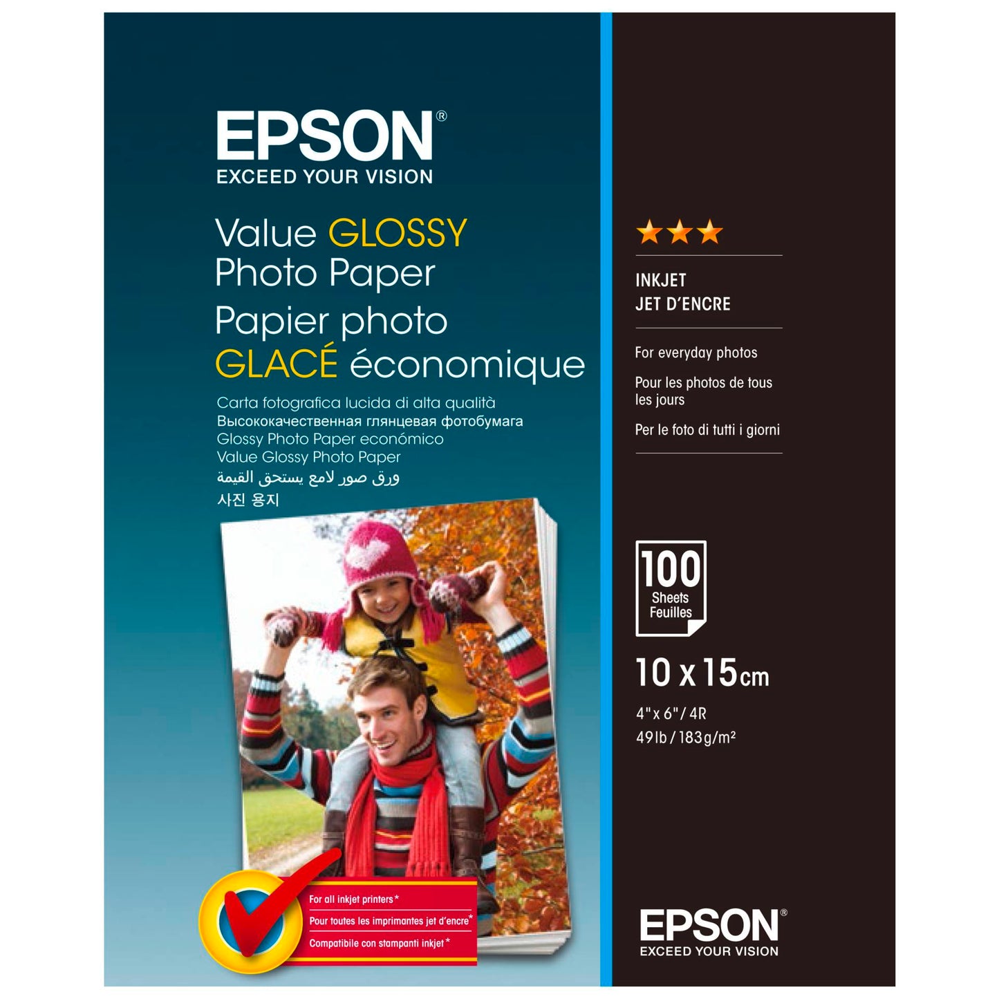 Epson Value Glossy Photo Paper 10x15 cm, 100 Sheet, 183 g