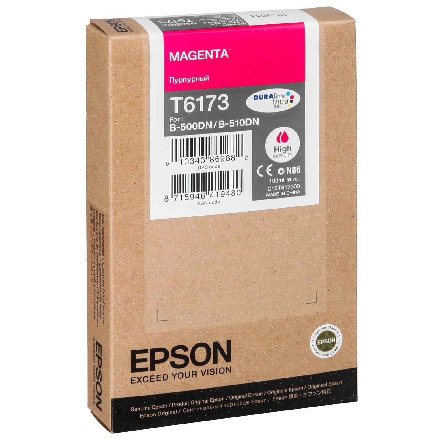 Epson ink cartridge magenta T 617 High Cap. 100 ml T 6173