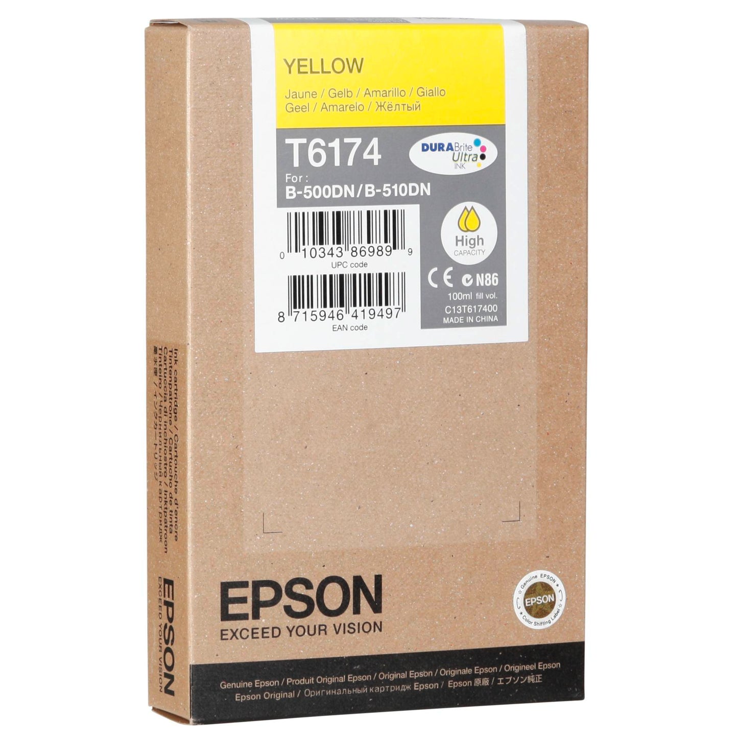 Epson ink cartridge yellow T 617 High Cap. 100 ml T 6174