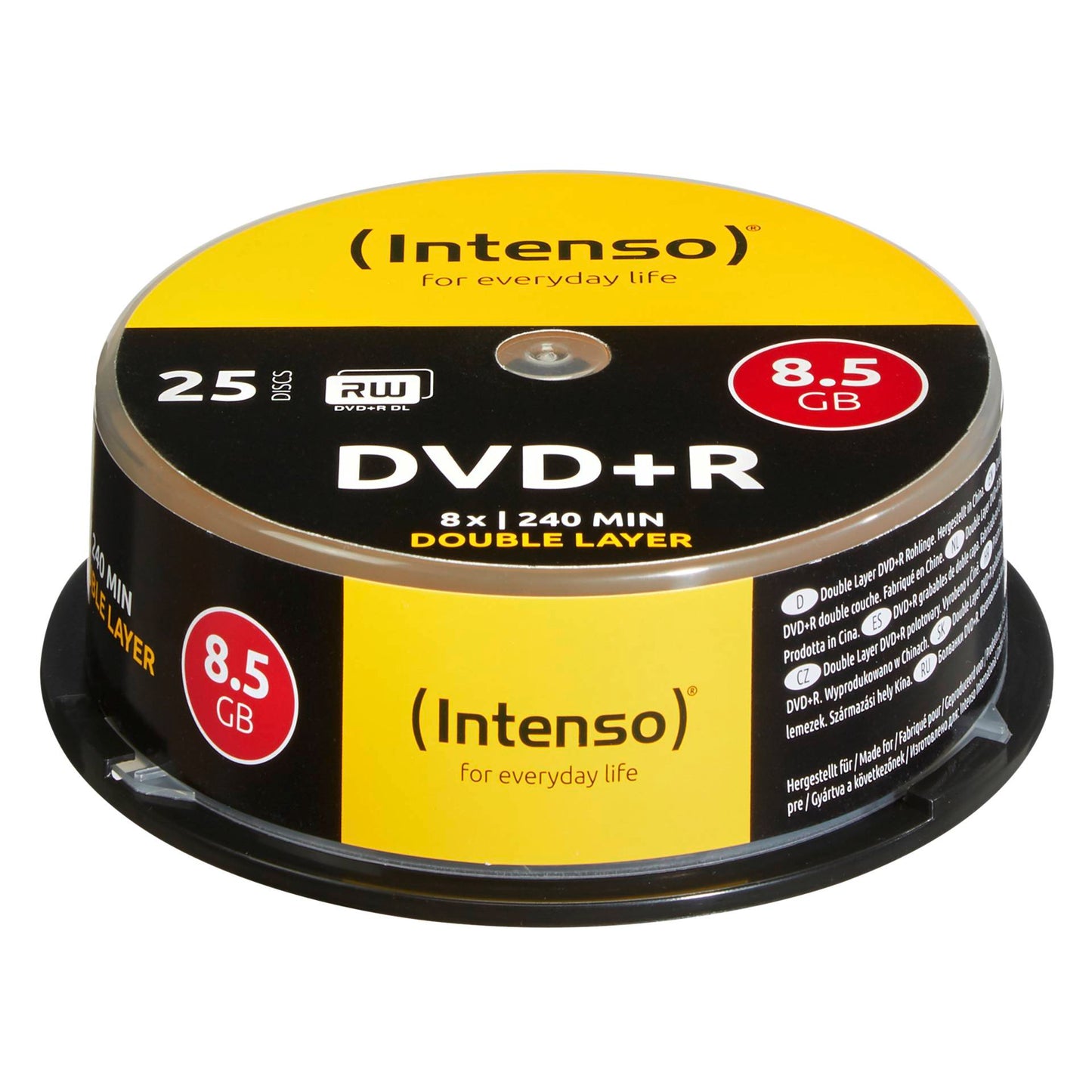 1x25 Intenso DVD+R 8,5GB 8x Speed, Double Layer Cakebox