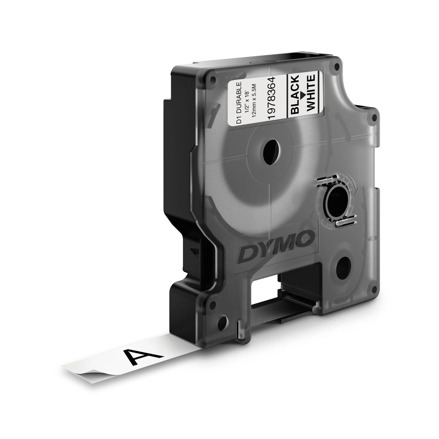 Dymo D1 Durable Labels 12 mm x 5,5 m black to white