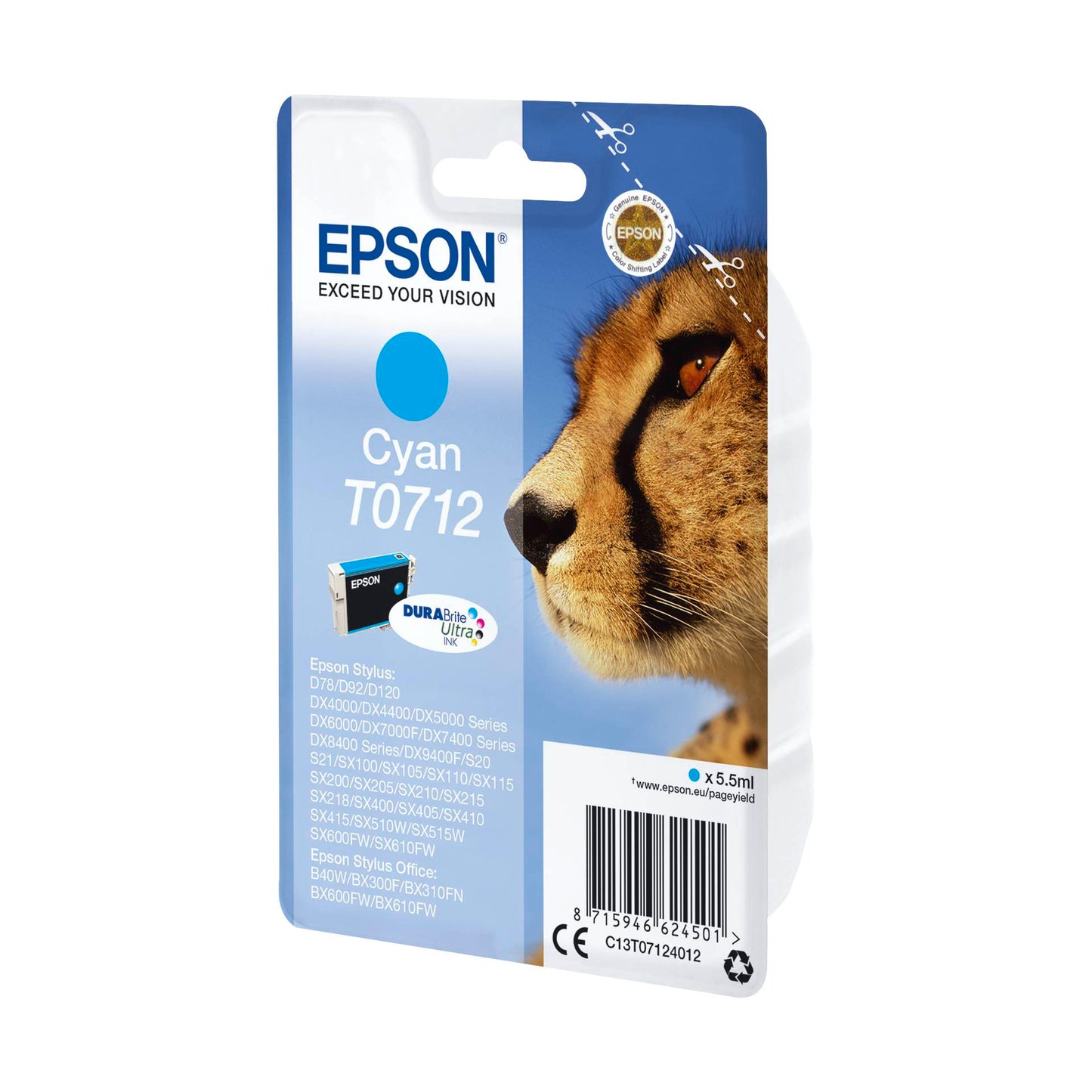 Epson ink cartridge cyan DURABrite T 071 T 0712