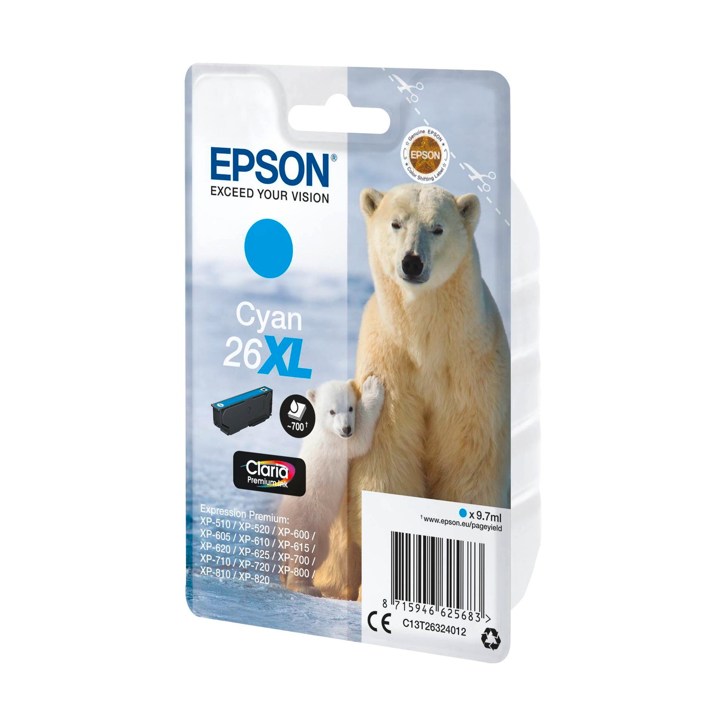 Epson ink cartridge XL cyan Claria Premium T 263 T 2632