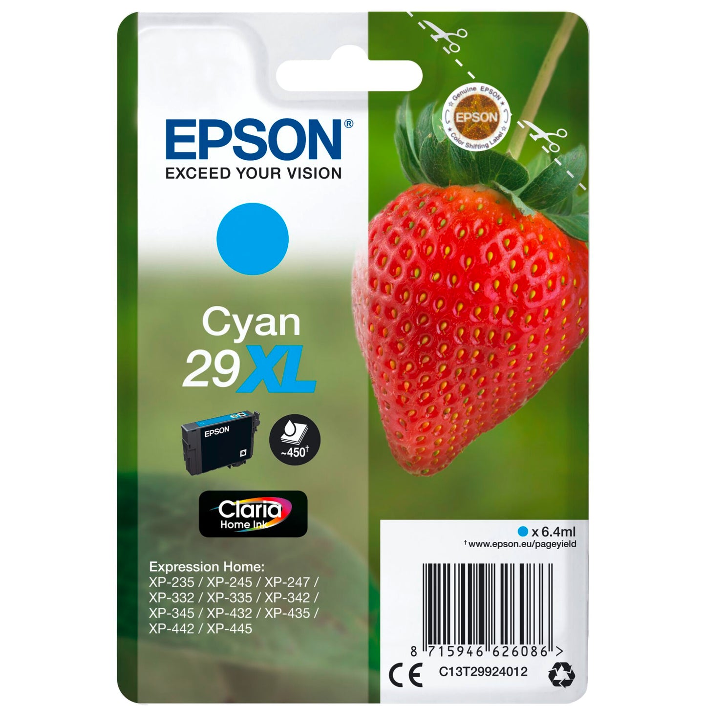 Epson ink cartridge XL cyan Claria Home 29 T 2992