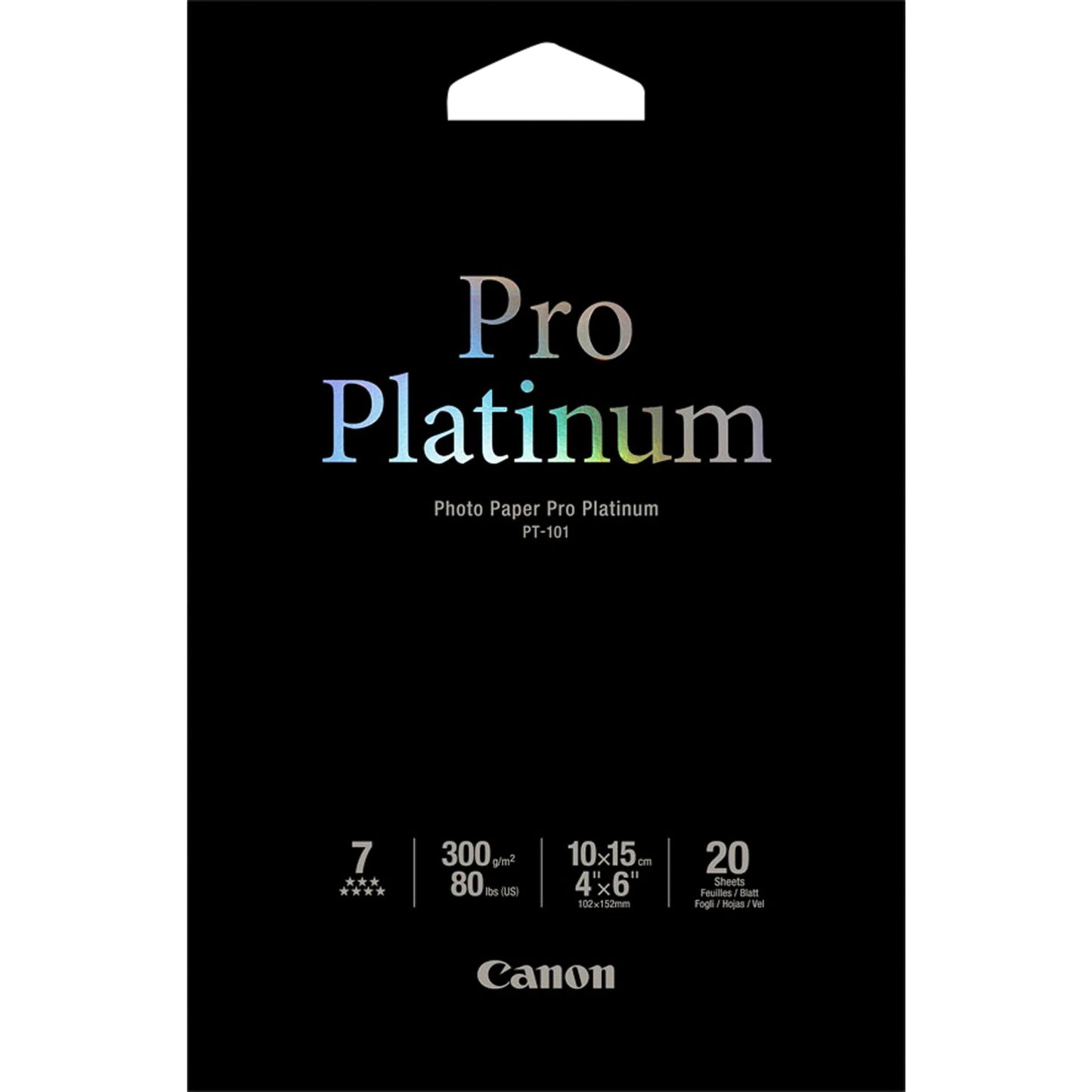 Canon PT-101 10x15 cm, 20 sheet Photo Paper Pro Platinum 300 g