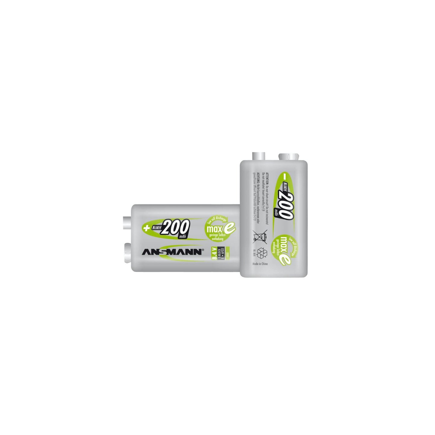 1 Ansmann maxE NiMH rech.bat. 9V block 200 mAh 5035342