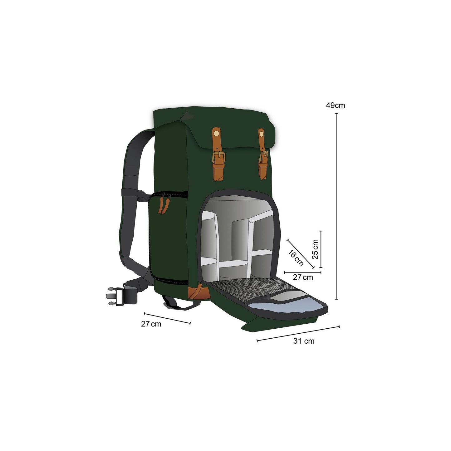 Mantona Camera Backpack Luis retro green
