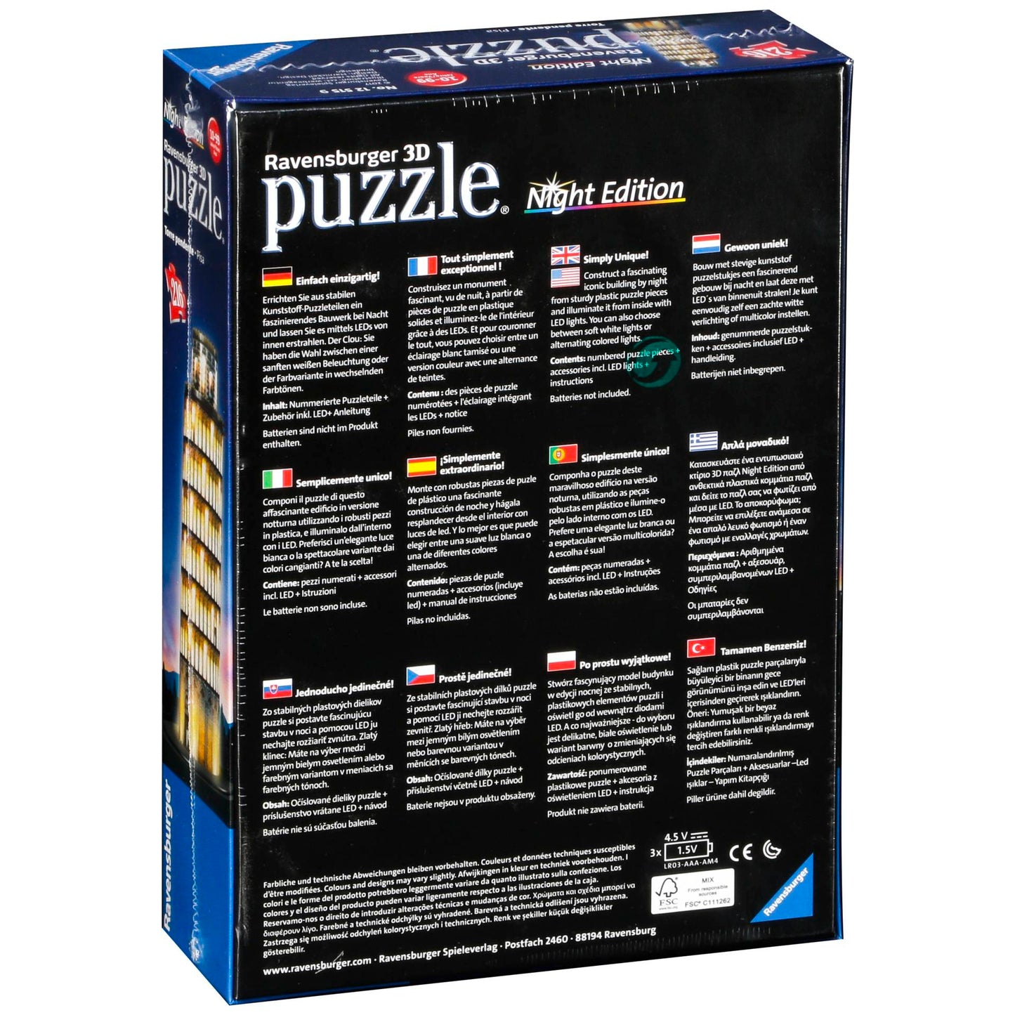 Ravensburger 3D Puzzle Leaning Tower of Pisa by Night