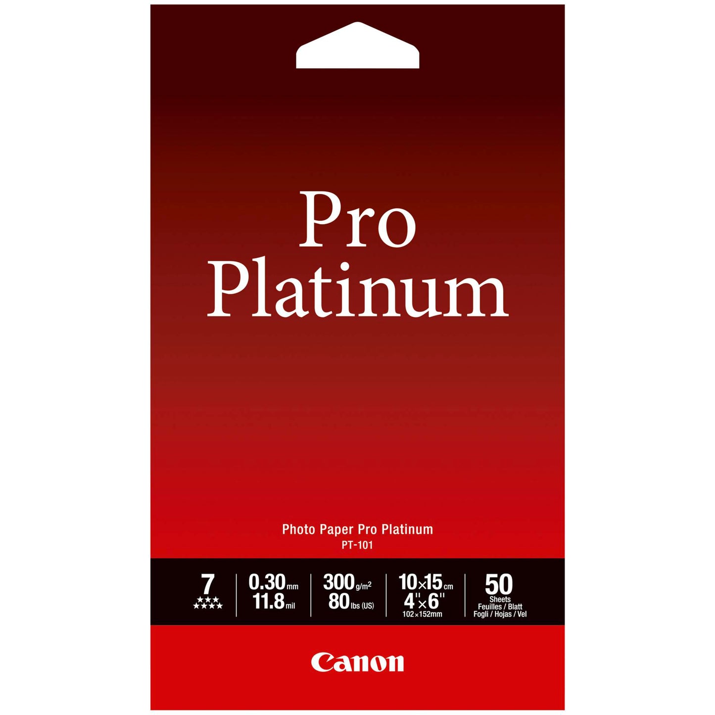 Canon PT-101 10x15 cm, 50 Sheets Photo Paper Pro Platinum 300 g