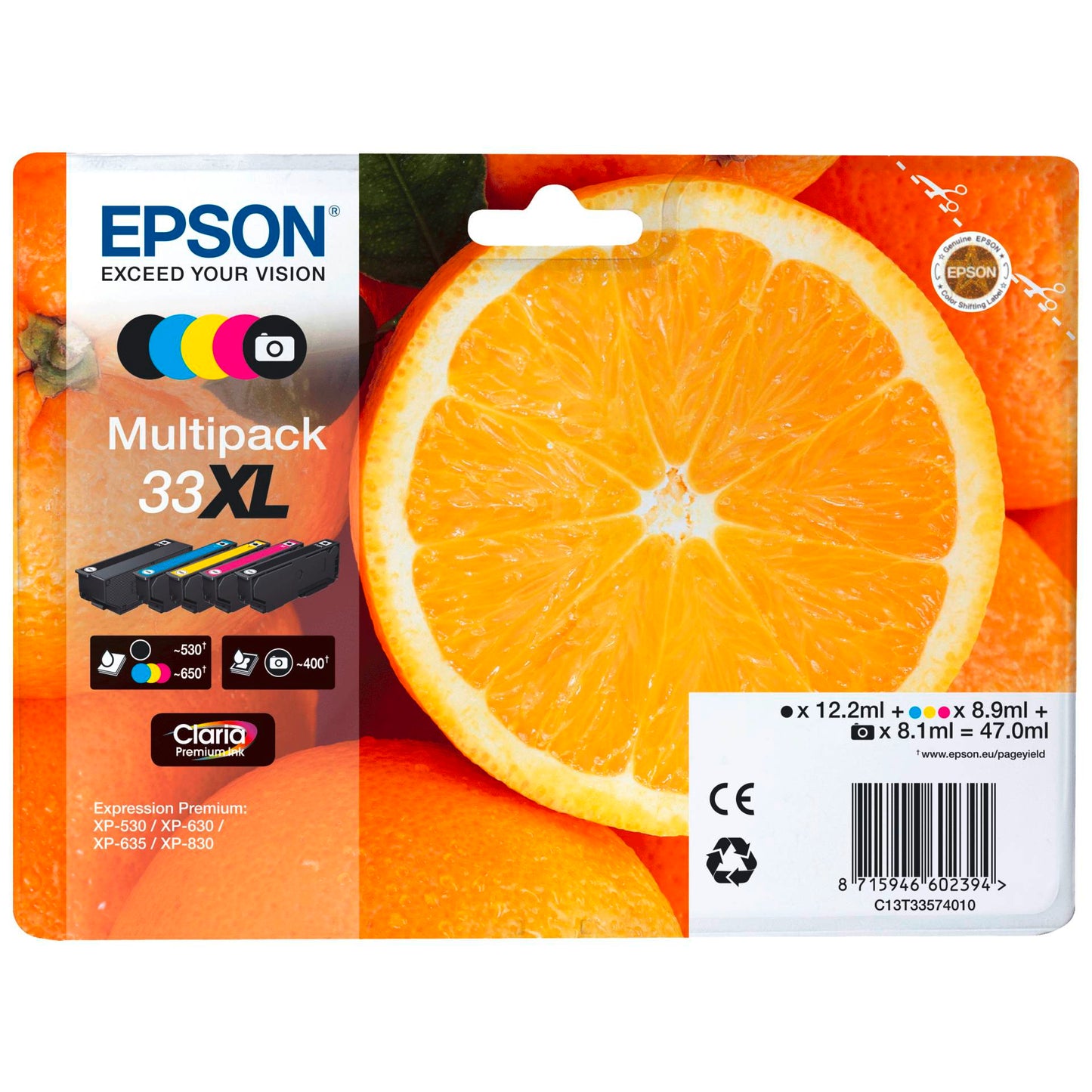 Epson Multipack Claria Premium BK/PBK/C/M/Y 33 XL T 3357