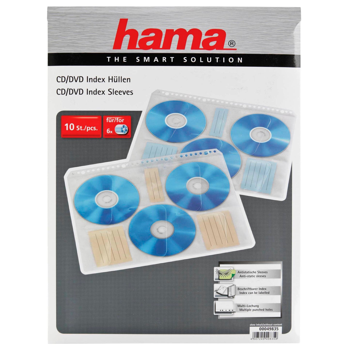 1x10 Hama CD Index Sleeves 49835