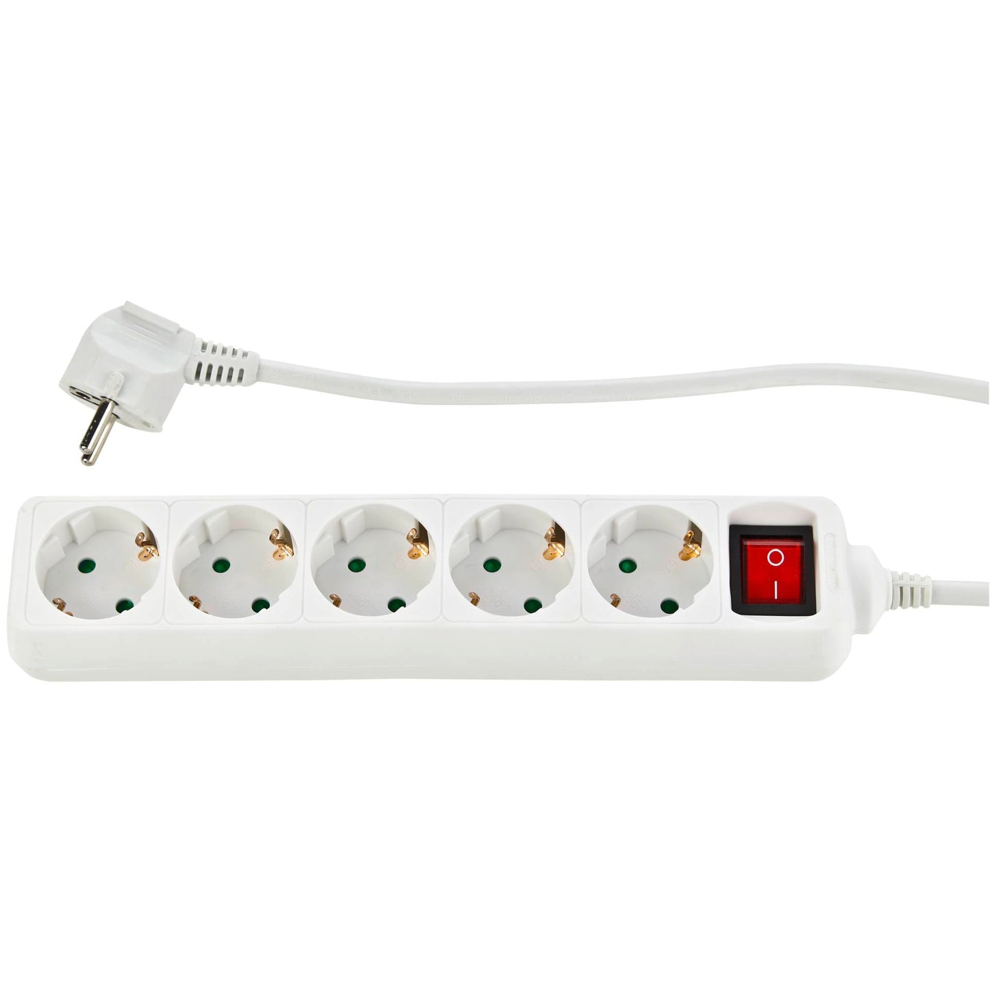 REV Socket line 5-fold 3,0 m w. switch white