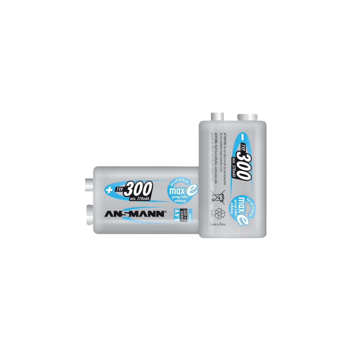 1 Ansmann maxE NiMH Akku 300 9V 270 mAh 5035453