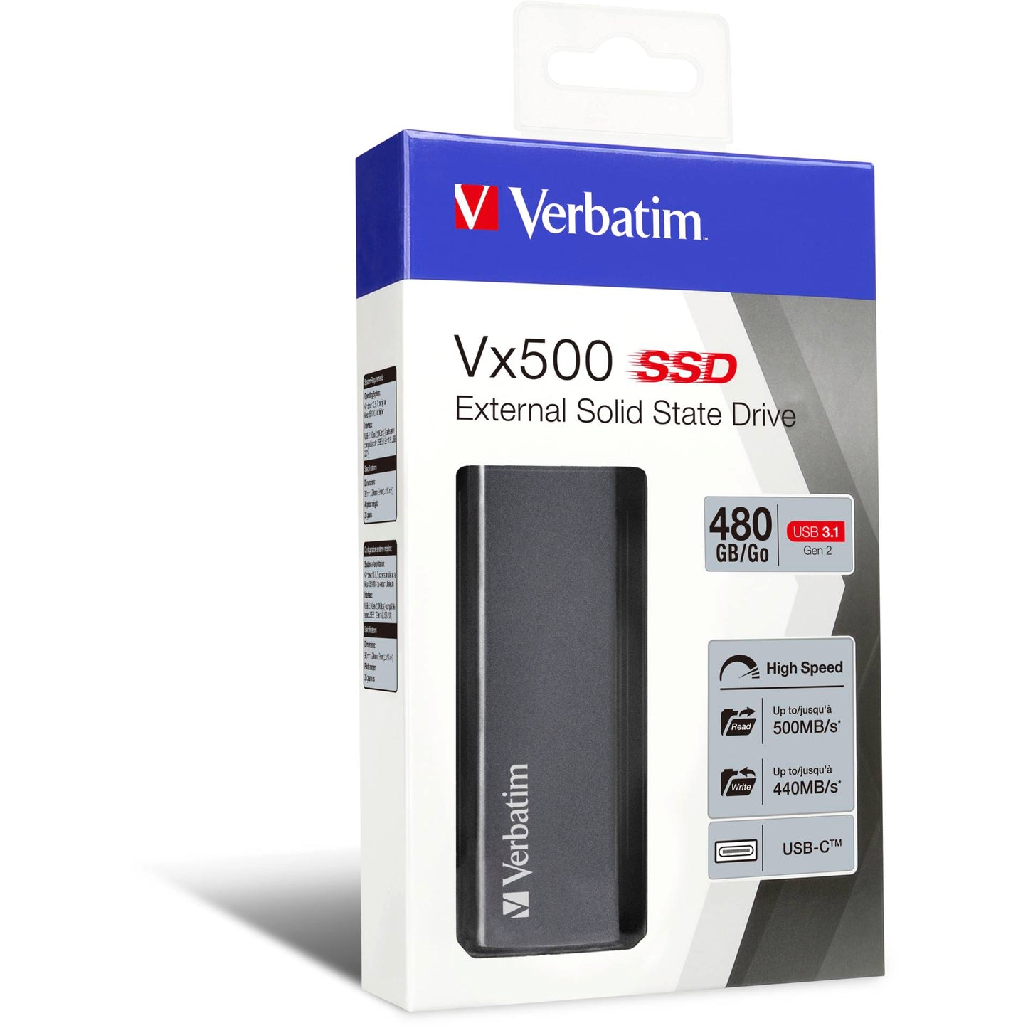 Verbatim Store n Go Vx500 480GB SSD USB 3.1 47443