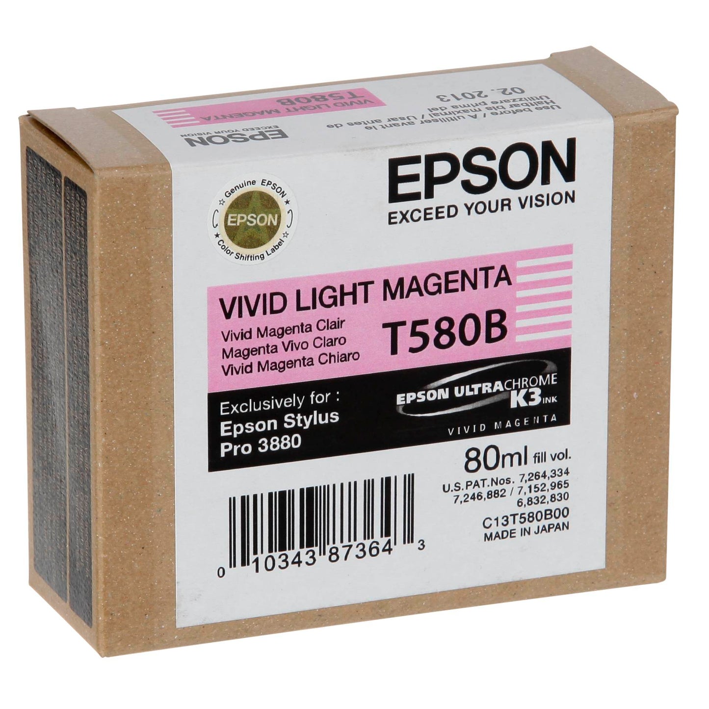 Epson ink cartridge vivid light magenta T 580 80 ml T 580B