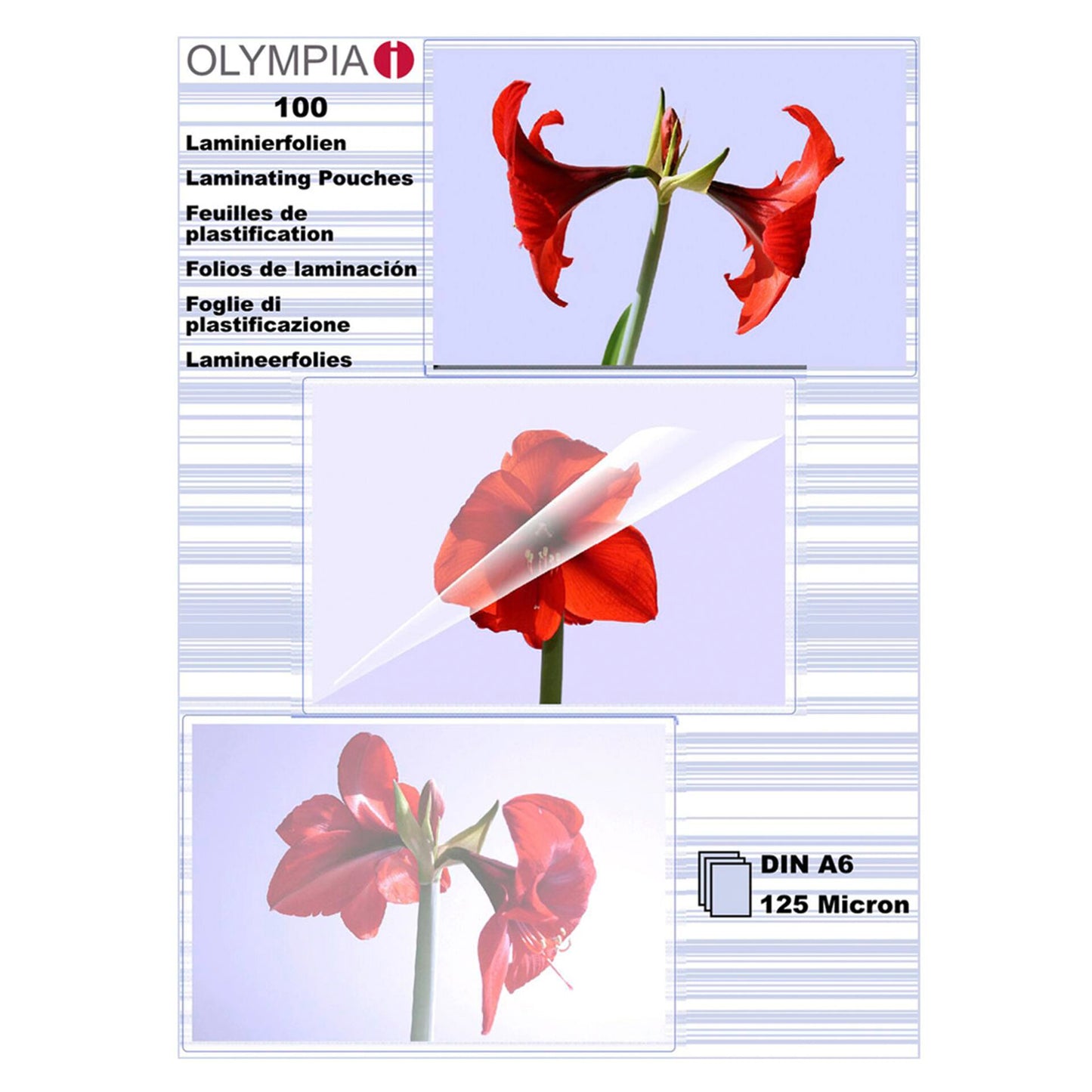1x100 Olympia Laminating pouches DIN A6 125 micron 9178